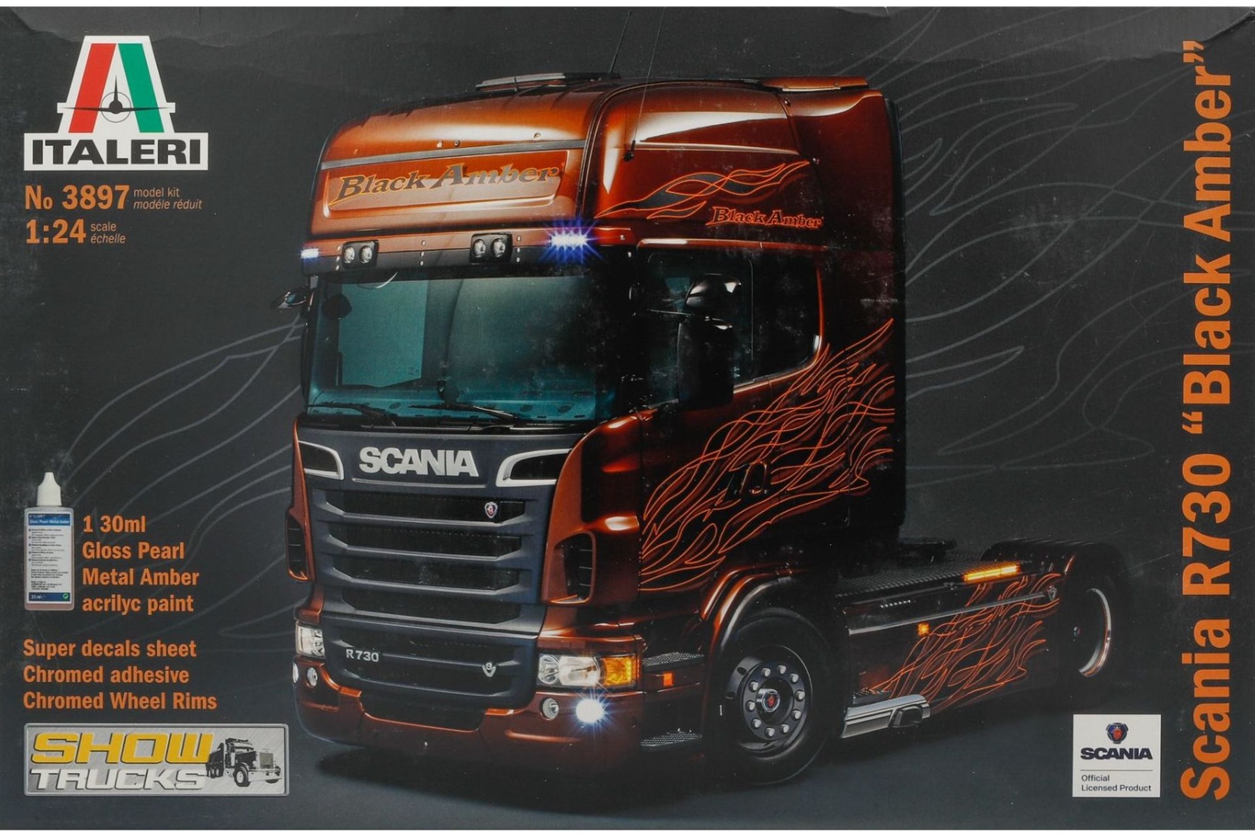 Italeri IT3897 SCANIA R730 ''BLACK AMBER'', tractor truck, model kit