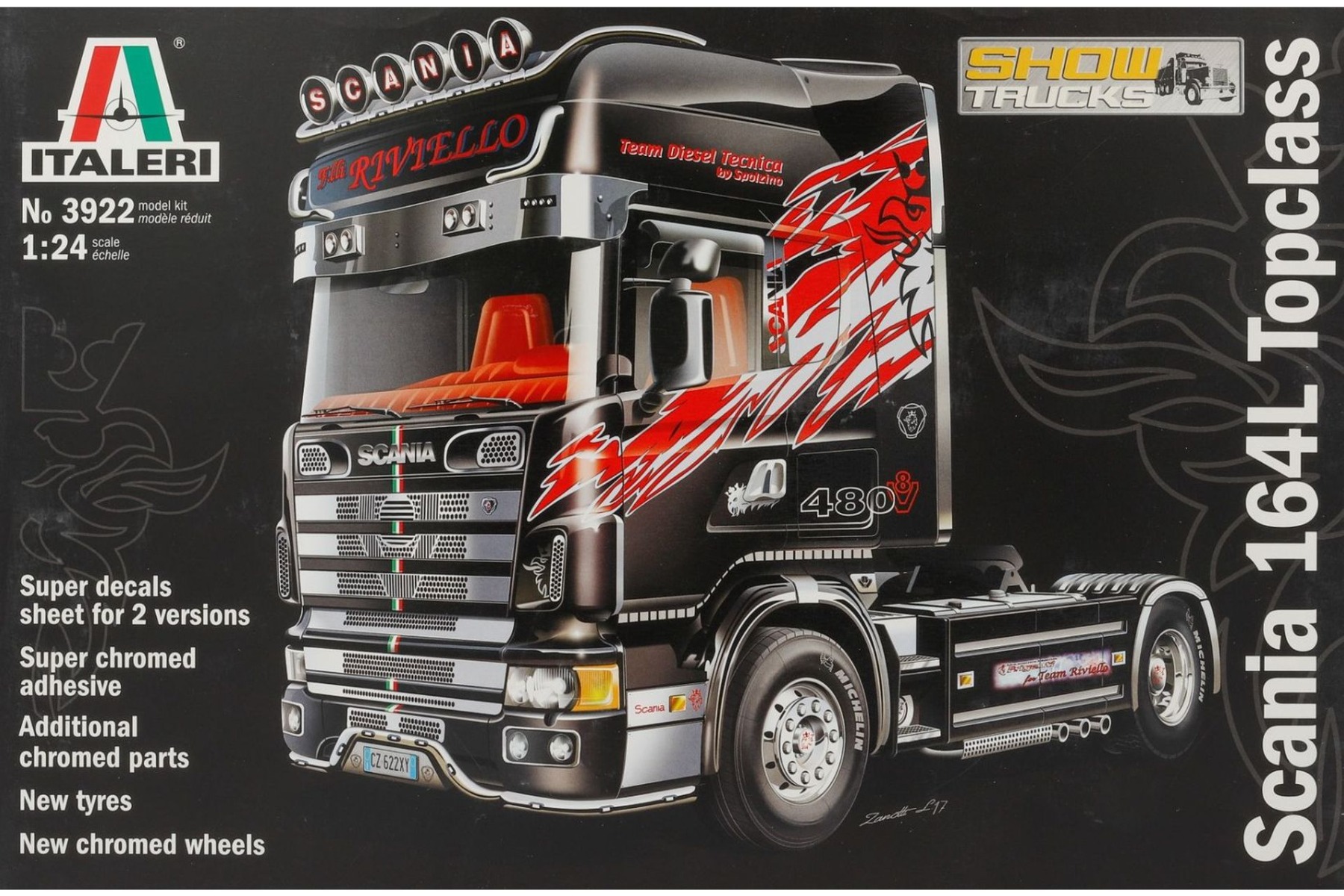 Italeri IT3922 Scania 164L Top Class, tractor truck, model kit