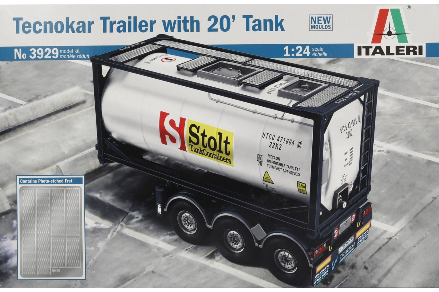 Italeri IT3929 Tecnokar Trailer with 20' Tank, model kit