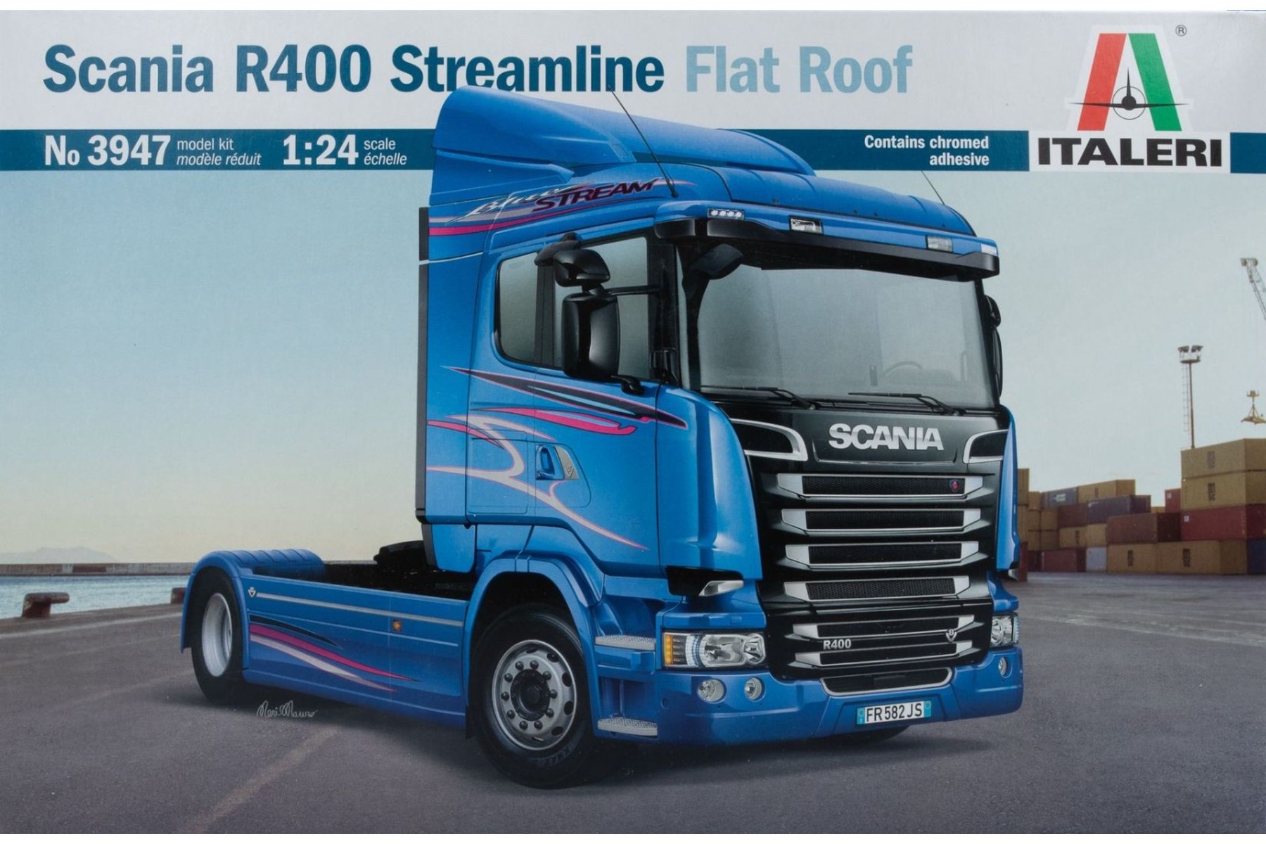 Italeri IT3947 Scania R400 Streamline, (Flat Roof), tractor truck. model kit