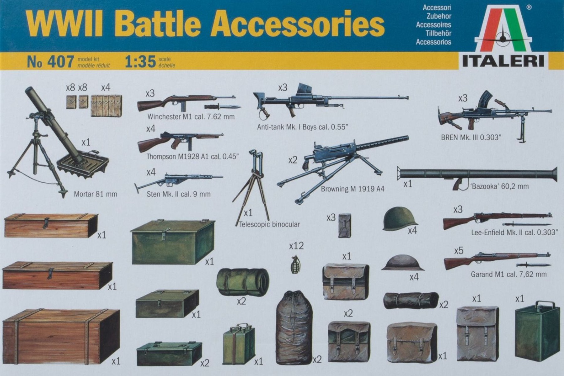Italeri IT0407 (Allied) Accessories (Army), model kit