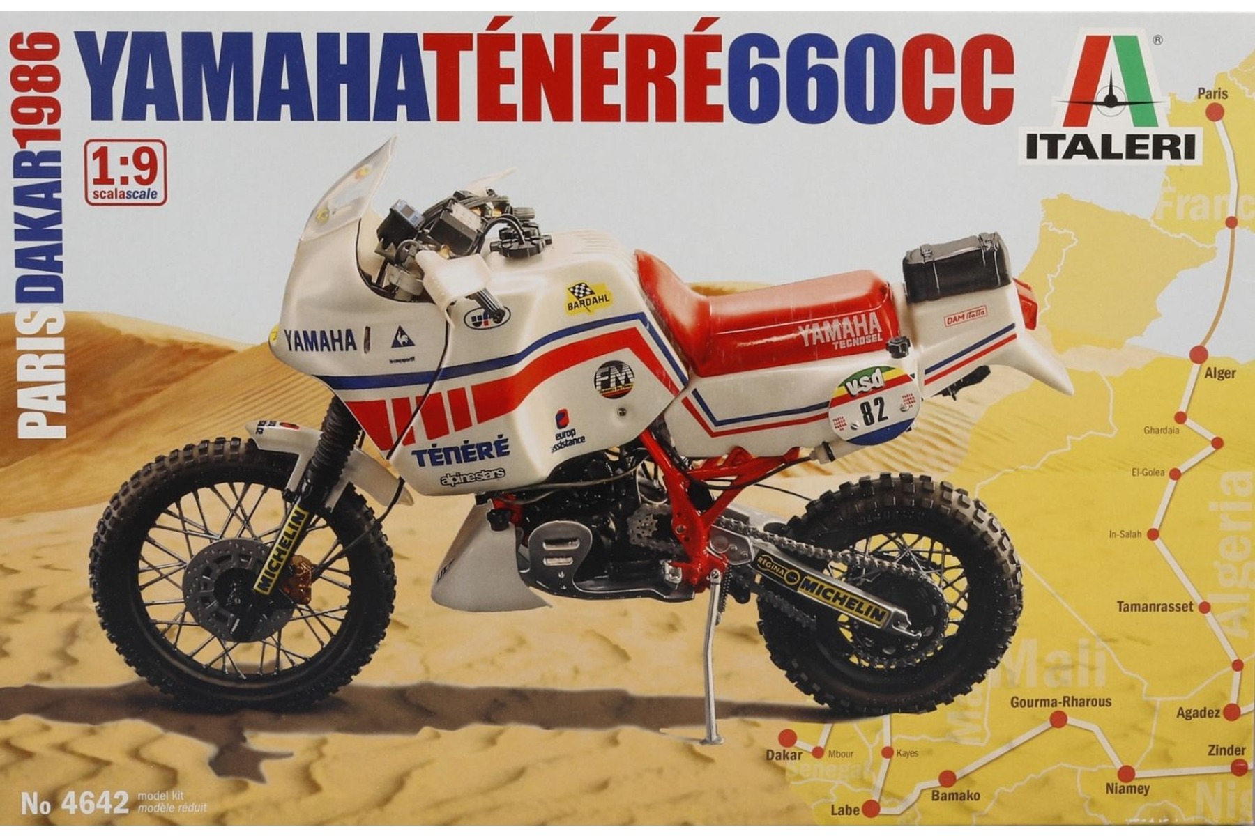 Italeri IT4642 Yamaha Ténéré 660 cc Paris Dakar 1986, model kit