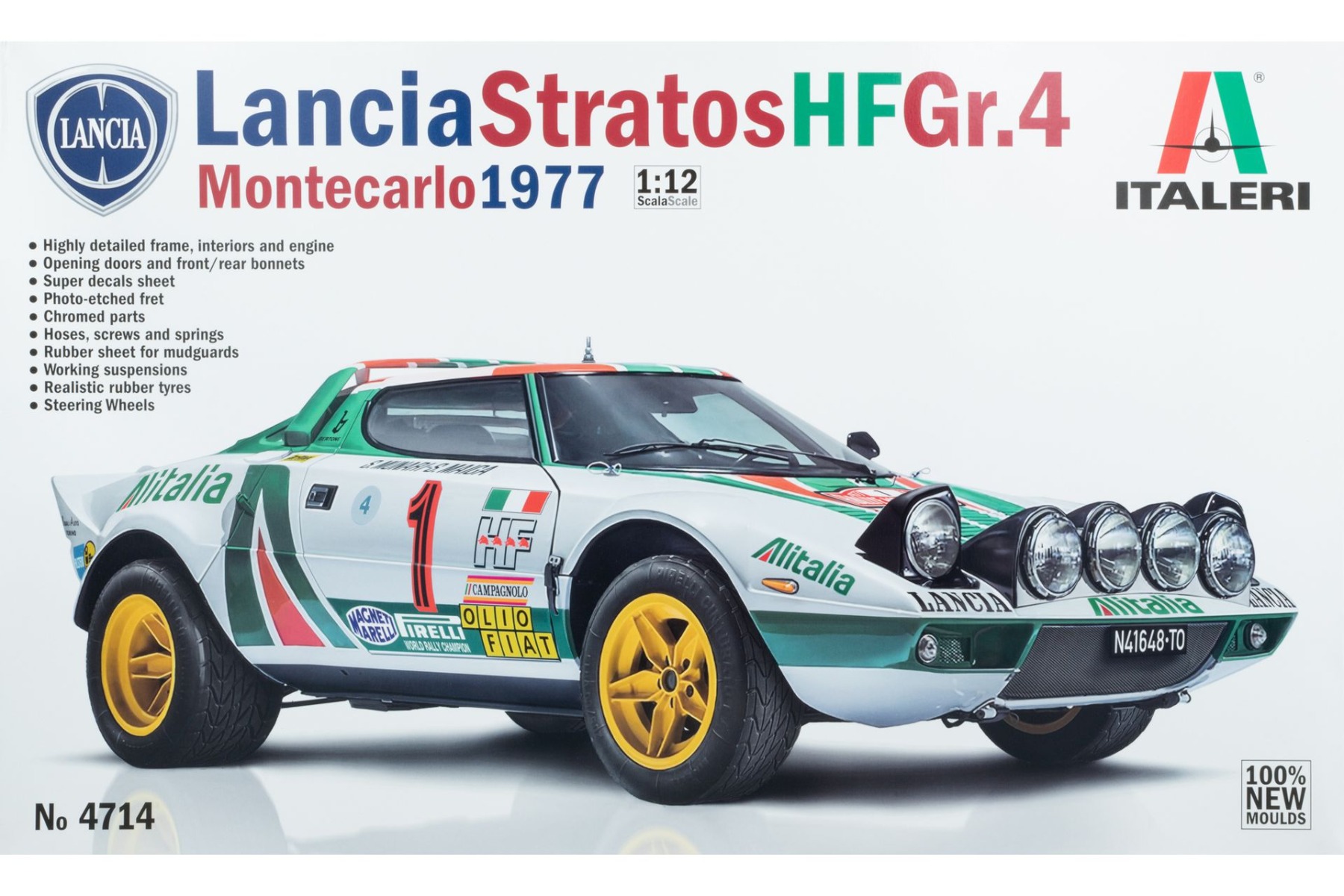 Italeri IT4714 Lancia Stratos HF Gr.4, Rally Monte Carlo 1977, model kit