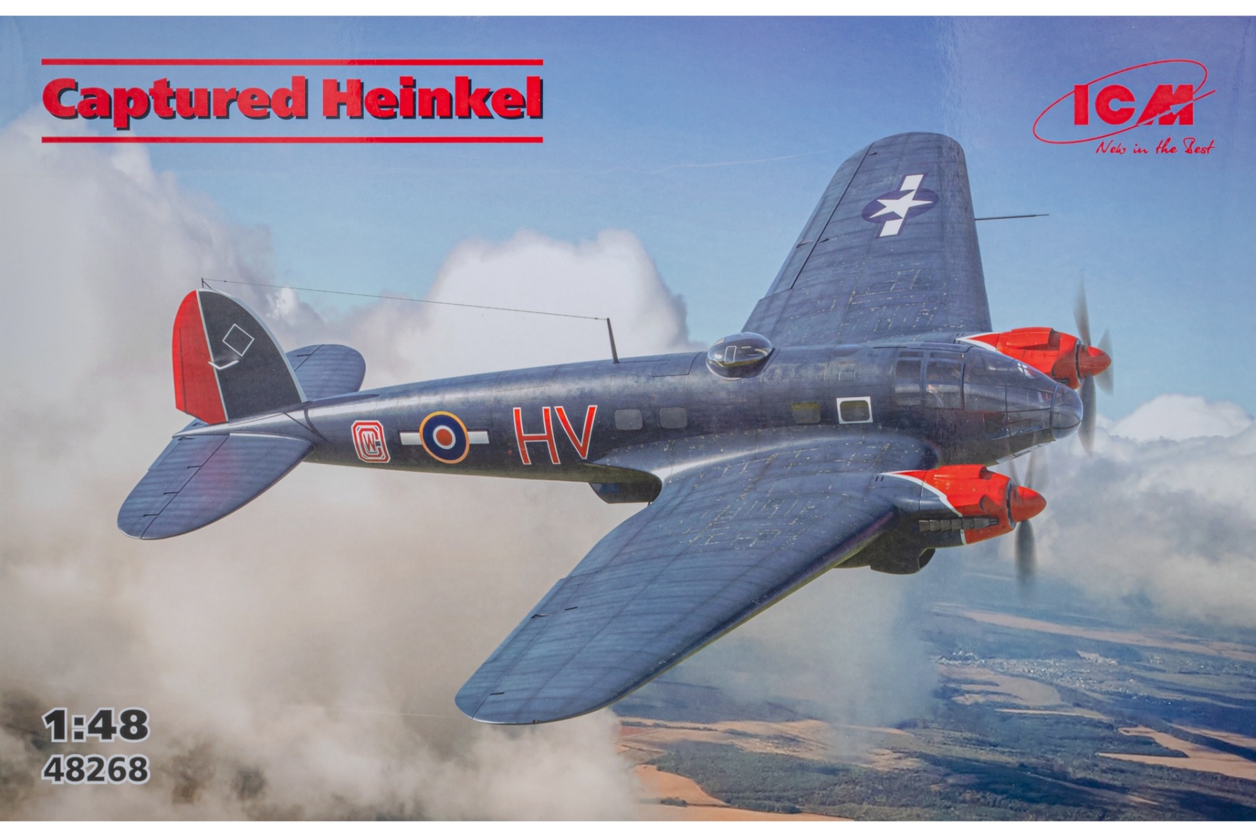 ICM48268 Captured Heinkel, model kit