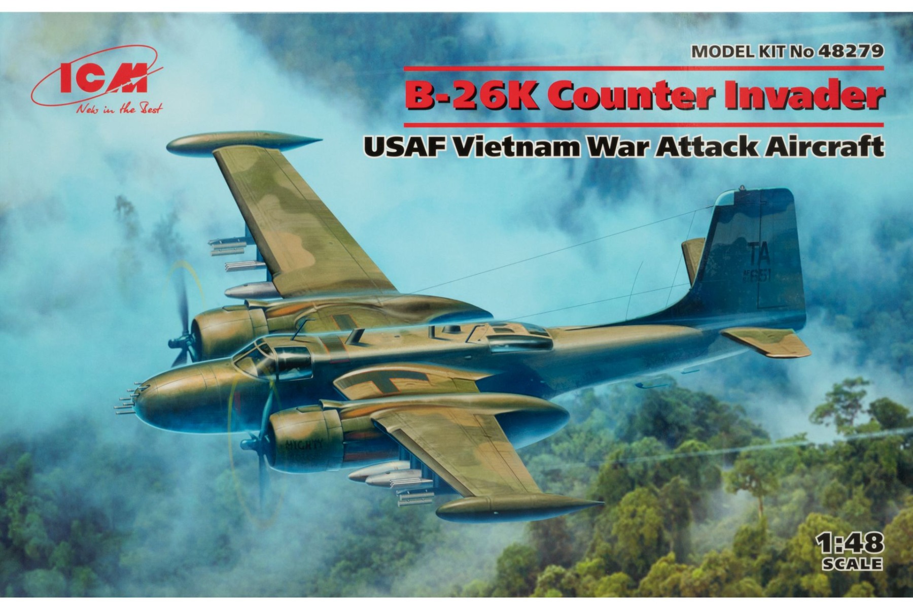 ICM48279 Douglas B-26K Counter Invader USAF Vietnam War Attack Aircraft, model kit