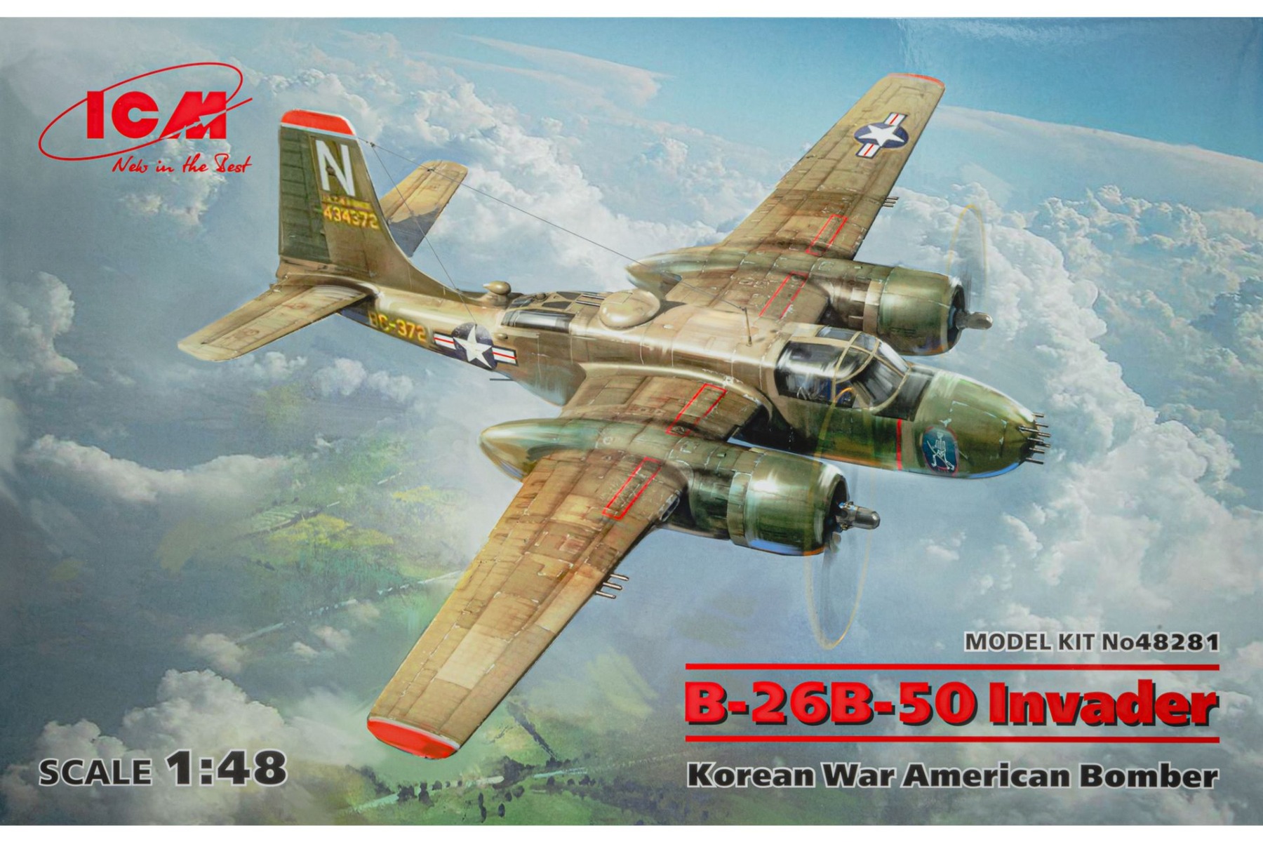 ICM48281 Douglas B-26B-50 Invader, Korean War American Bomber, model kit