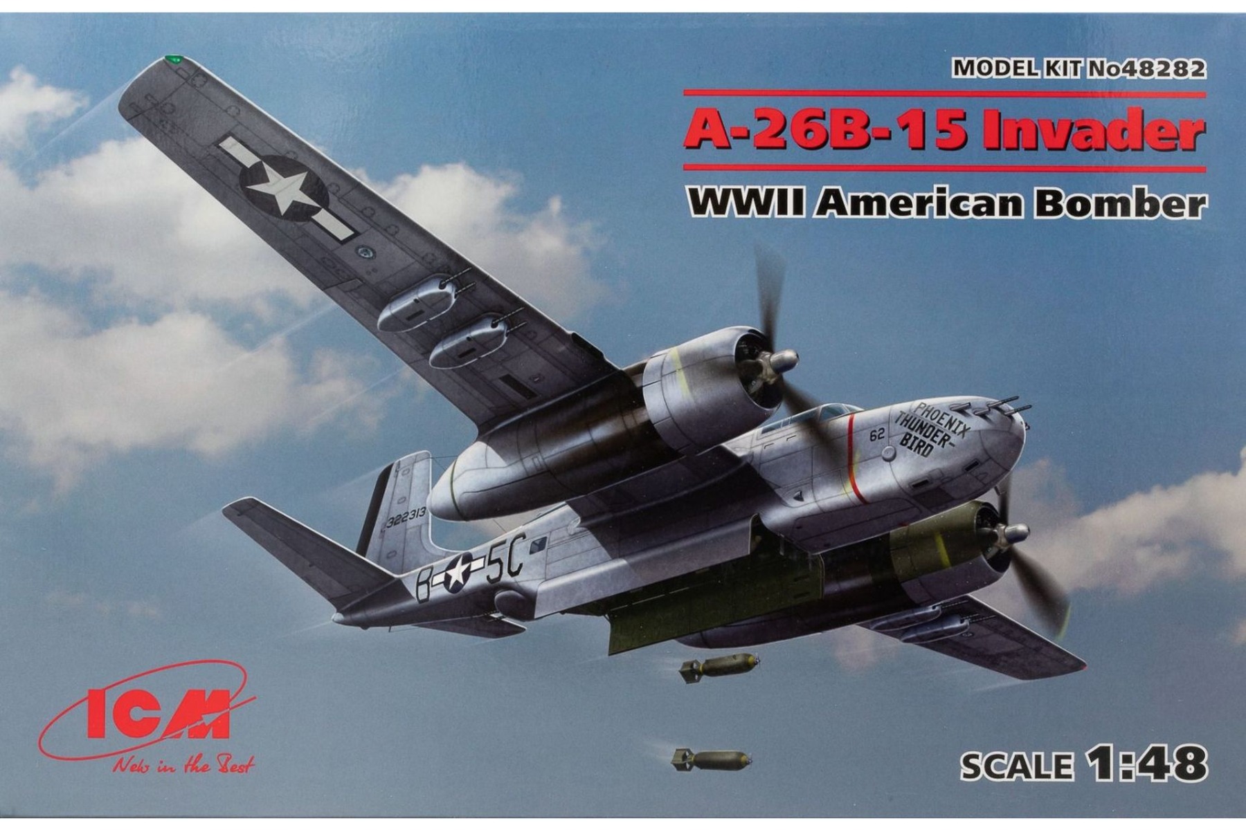ICM48282 A-26B-15 Invader, WWII American Bomber, model kit