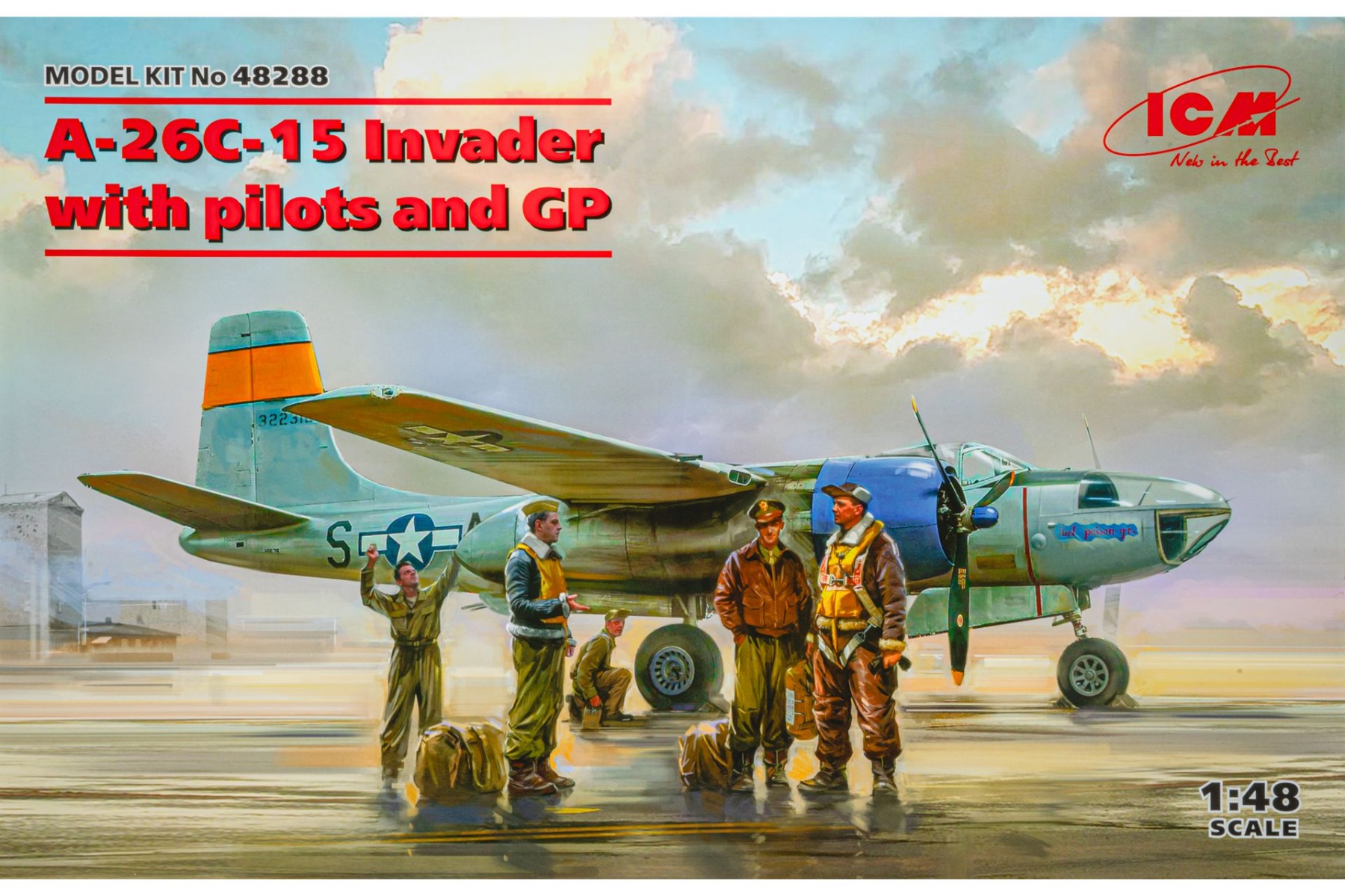 ICM48288 A-26C-15 Invader w/ USAAF Pilots and Ground Personnel, model kit