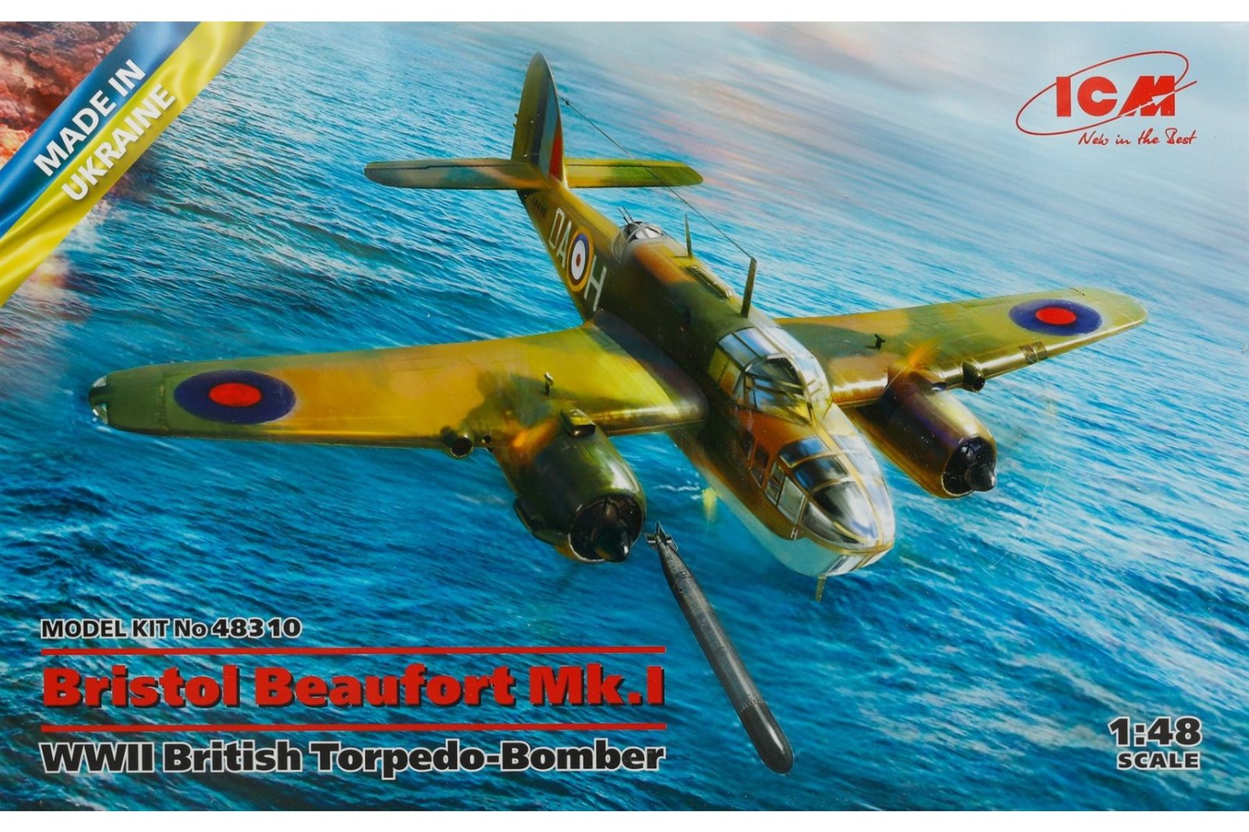 ICM48310 Bristol Beaufort Mk.I WWII British Torpedo-Bomber, model kit