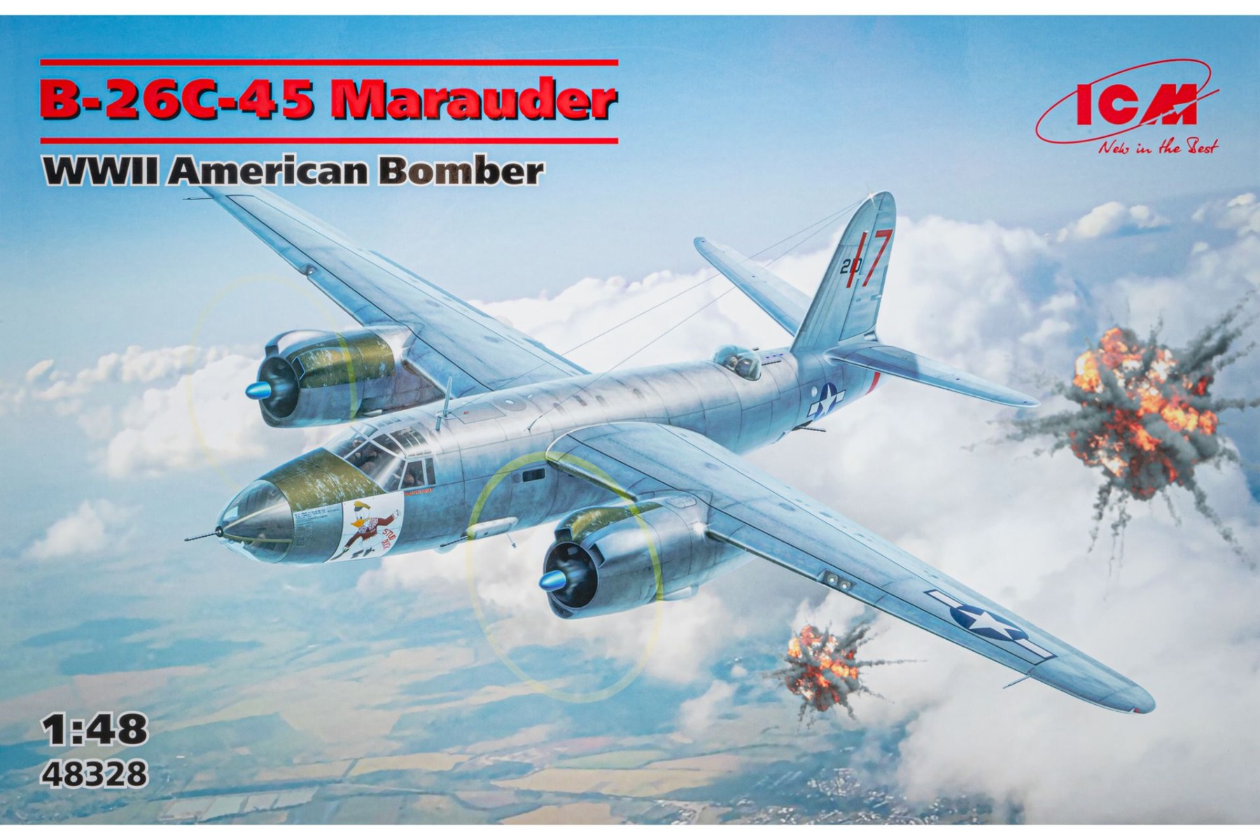 ICM48328 B-26C-45 Marauder, WWII American Bomber, model kit
