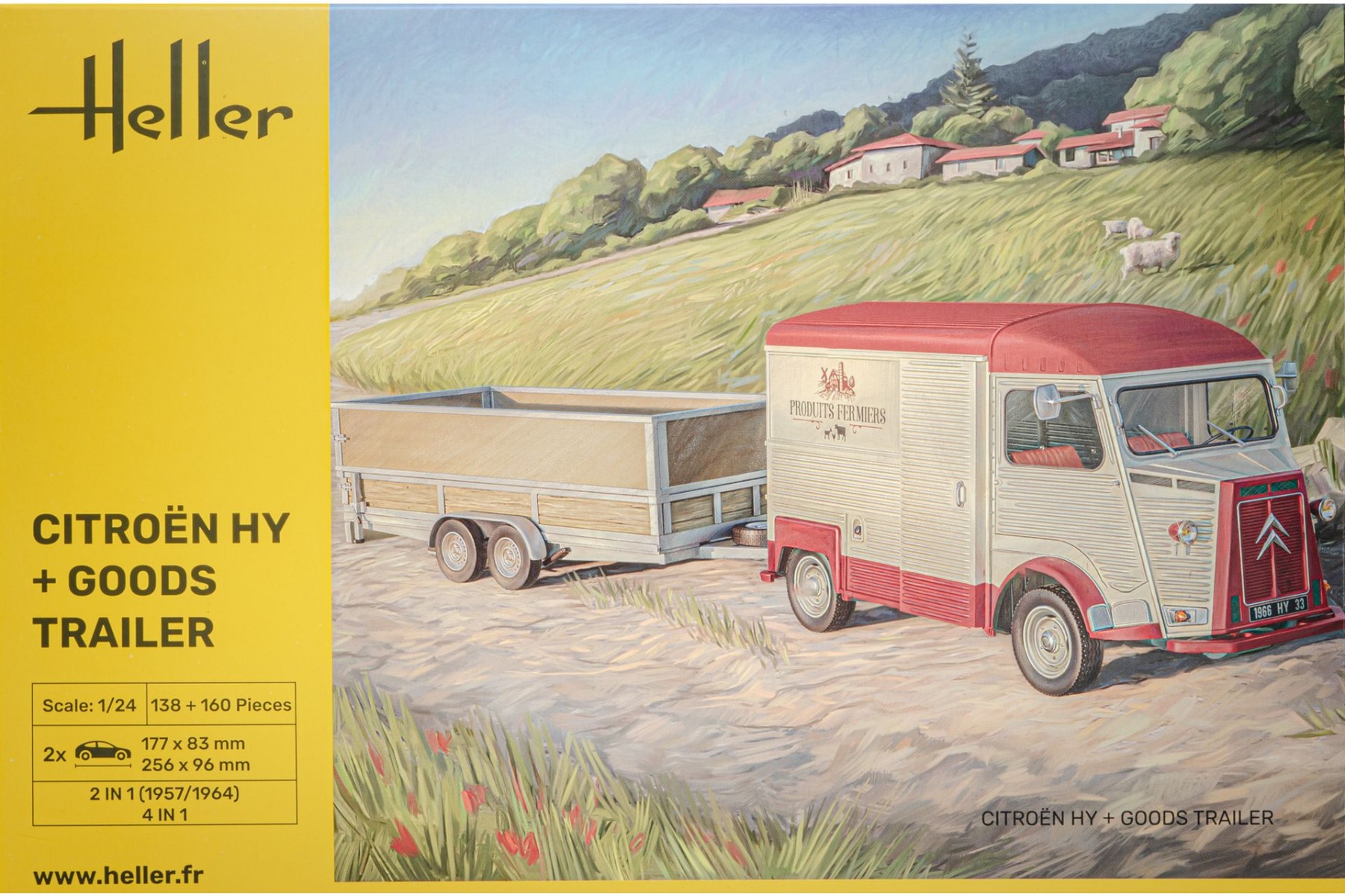 Heller HE50331 Citroën HY + Goods Trailer (2in1), model kit