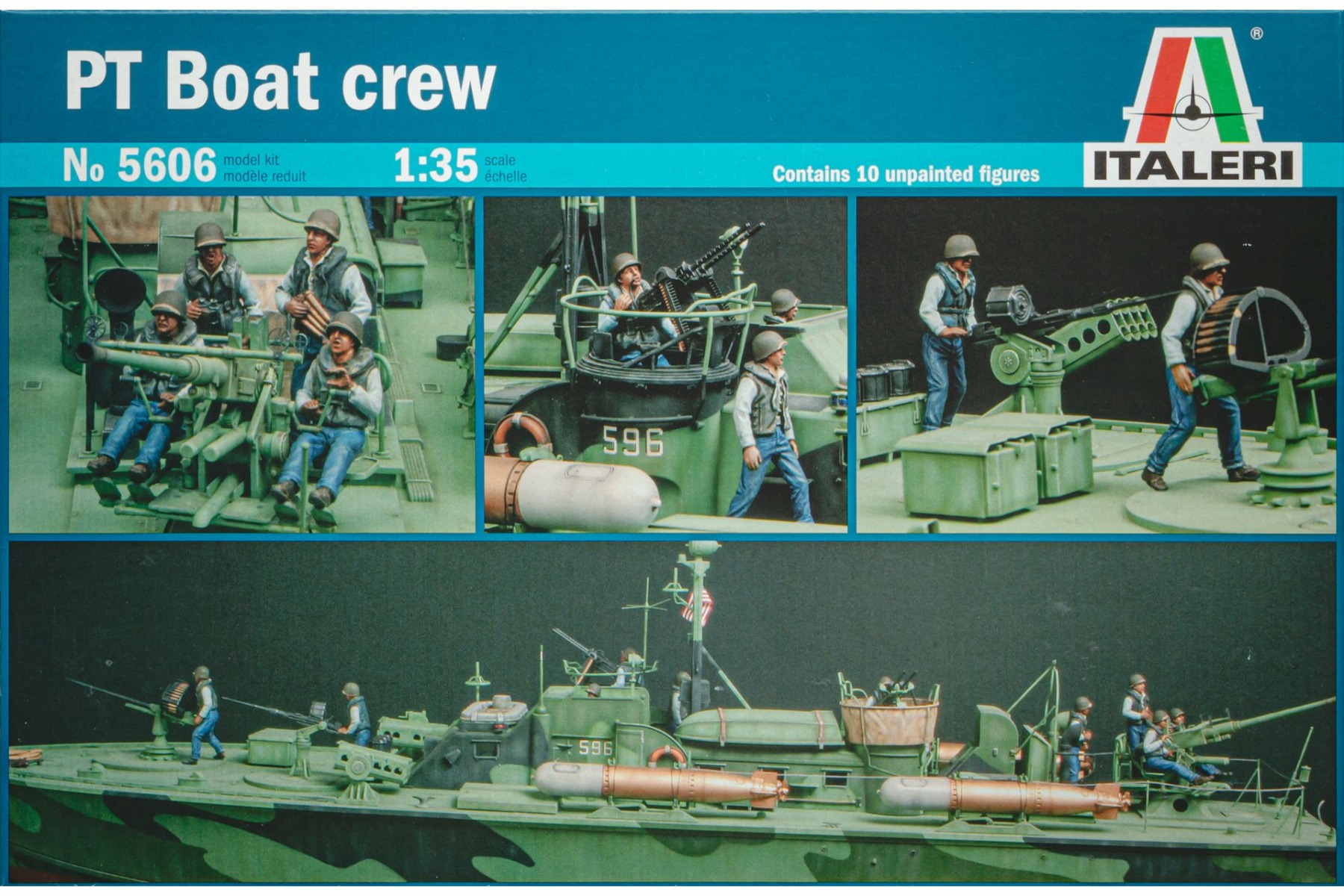 Italeri IT5606 ELCO 80' PT Boat Crew (10 figures), figurines