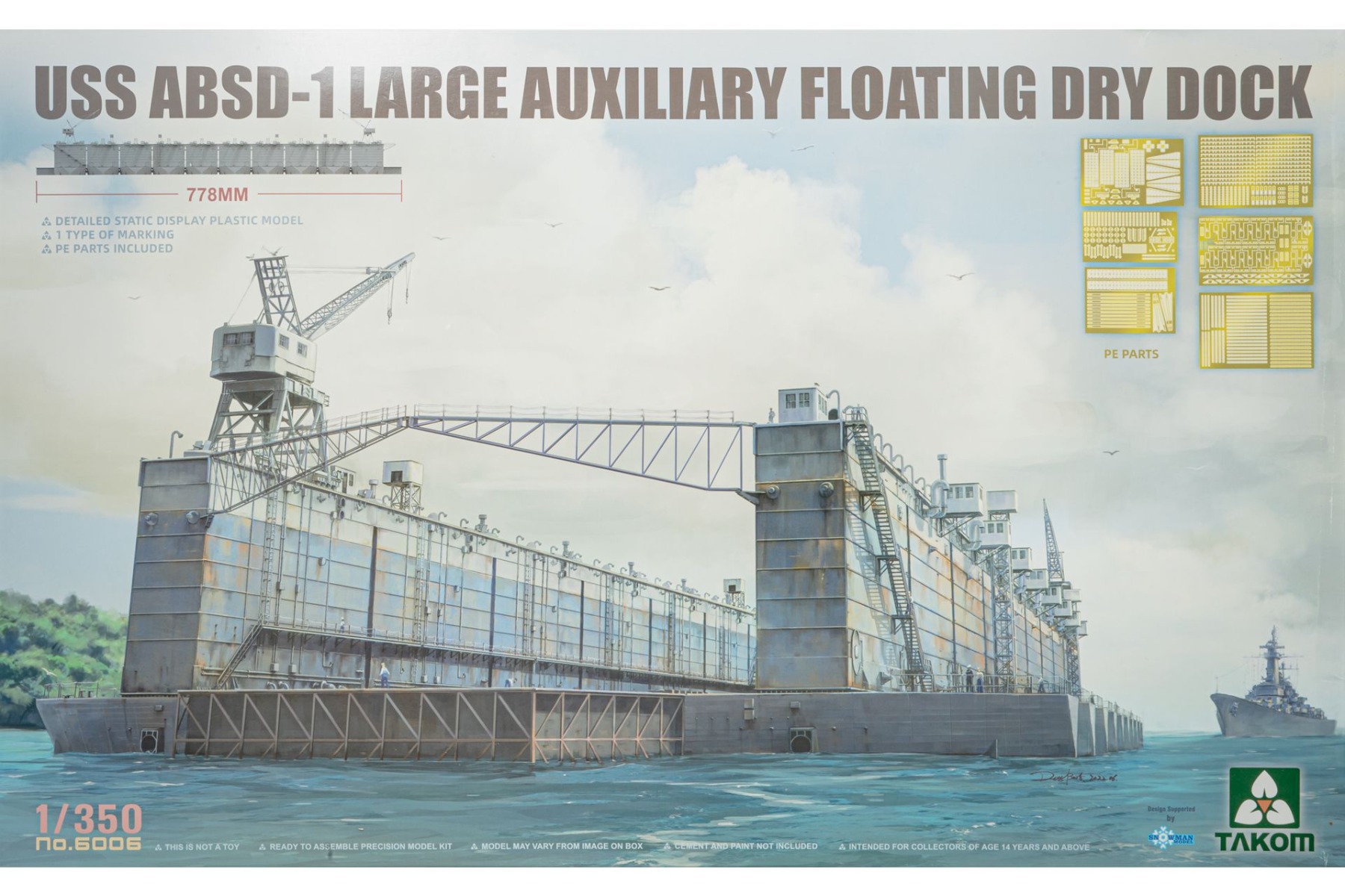 TAKOM6006 USS ABSD-1 Large Auxiliary Floating Dry Dock, model kit