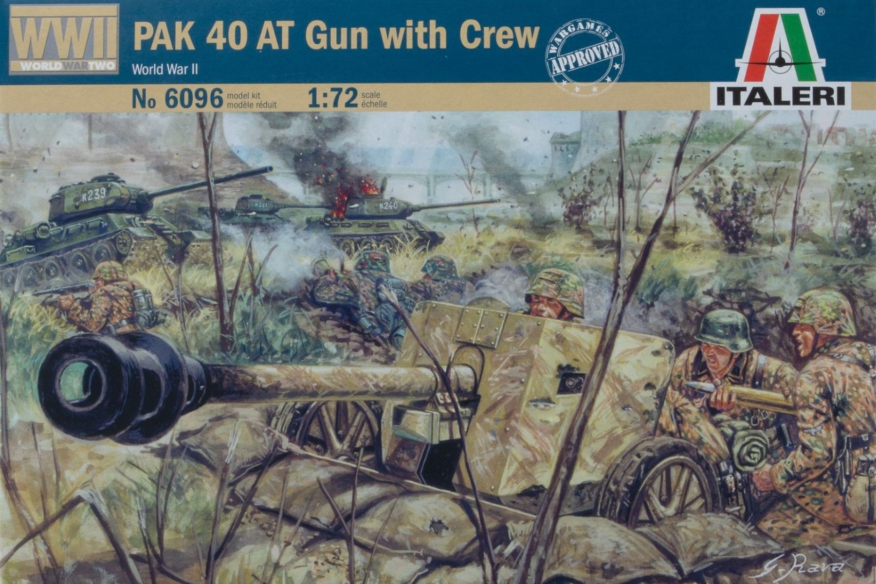 Italeri IT6096 Pak 40 AT Gun with Crew WWII, model kit