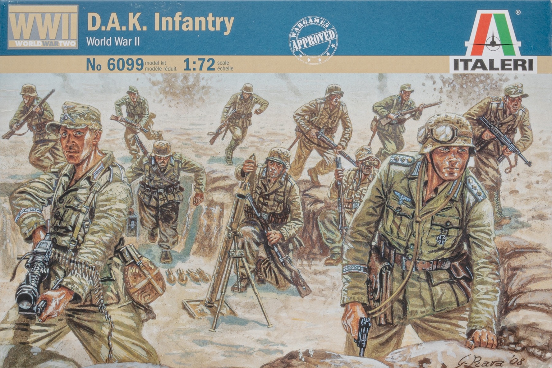 Italeri IT6099 D.A.K. Infantry WWII (48 figures), figurines