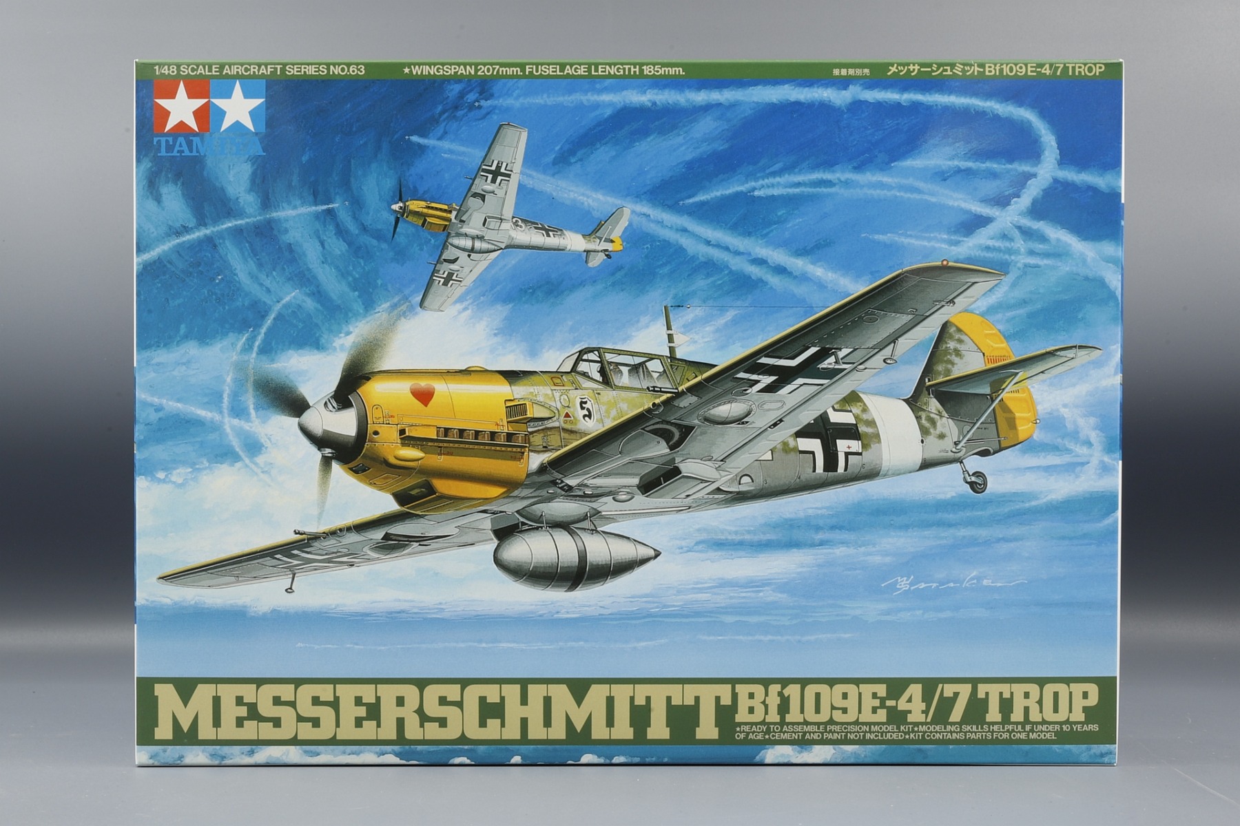Tamiya TA61063 Messerschmitt Bf109E-4/7 Trop, model kit