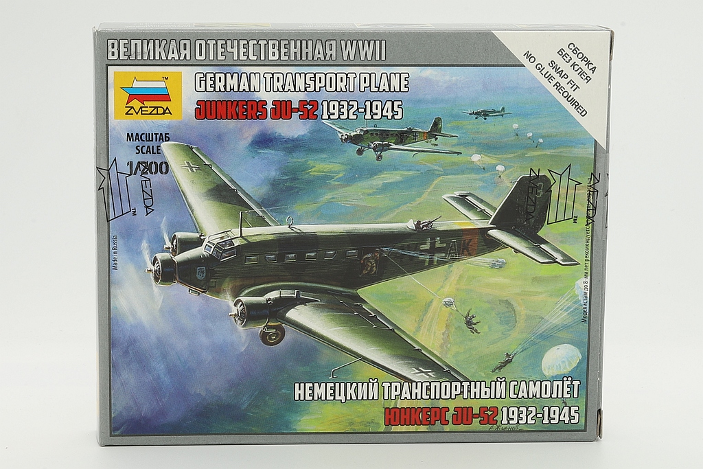Zvezda ZV6139 German Transport Plane Ju-52 1932-45, model kit
