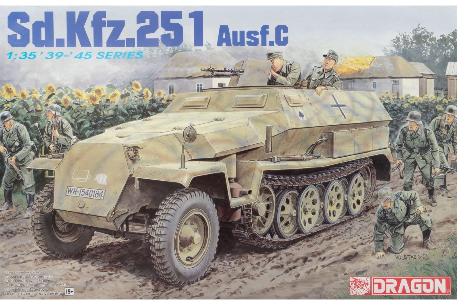 Dragon DRA06187 Sd.Kfz. 251 Ausf. C (w/Bonus Figure & Sunflower), model kit