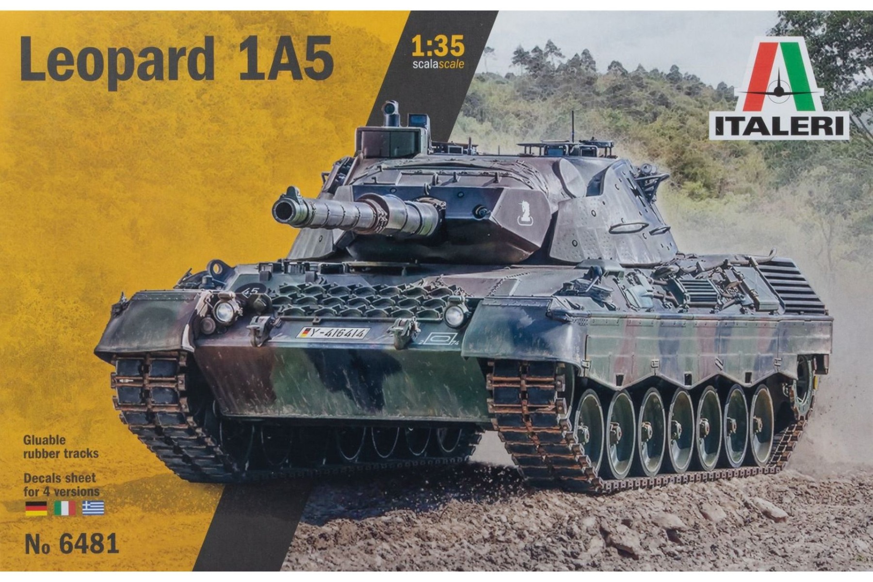 Italeri IT6481 Leopard 1A5 tank (4 versions of decals), model kit