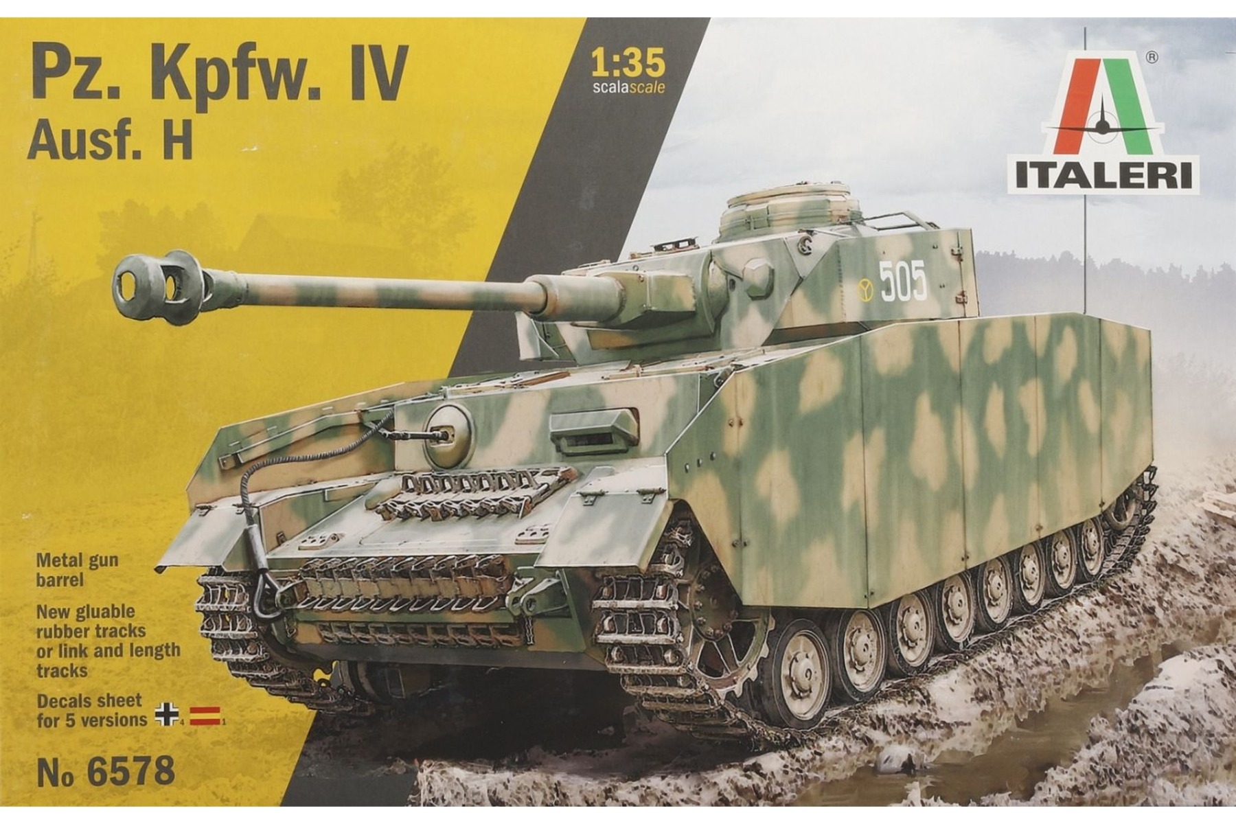 Italeri IT6578 Pz.Kpfw.IV Ausf.H, metal gun barrel, models kit