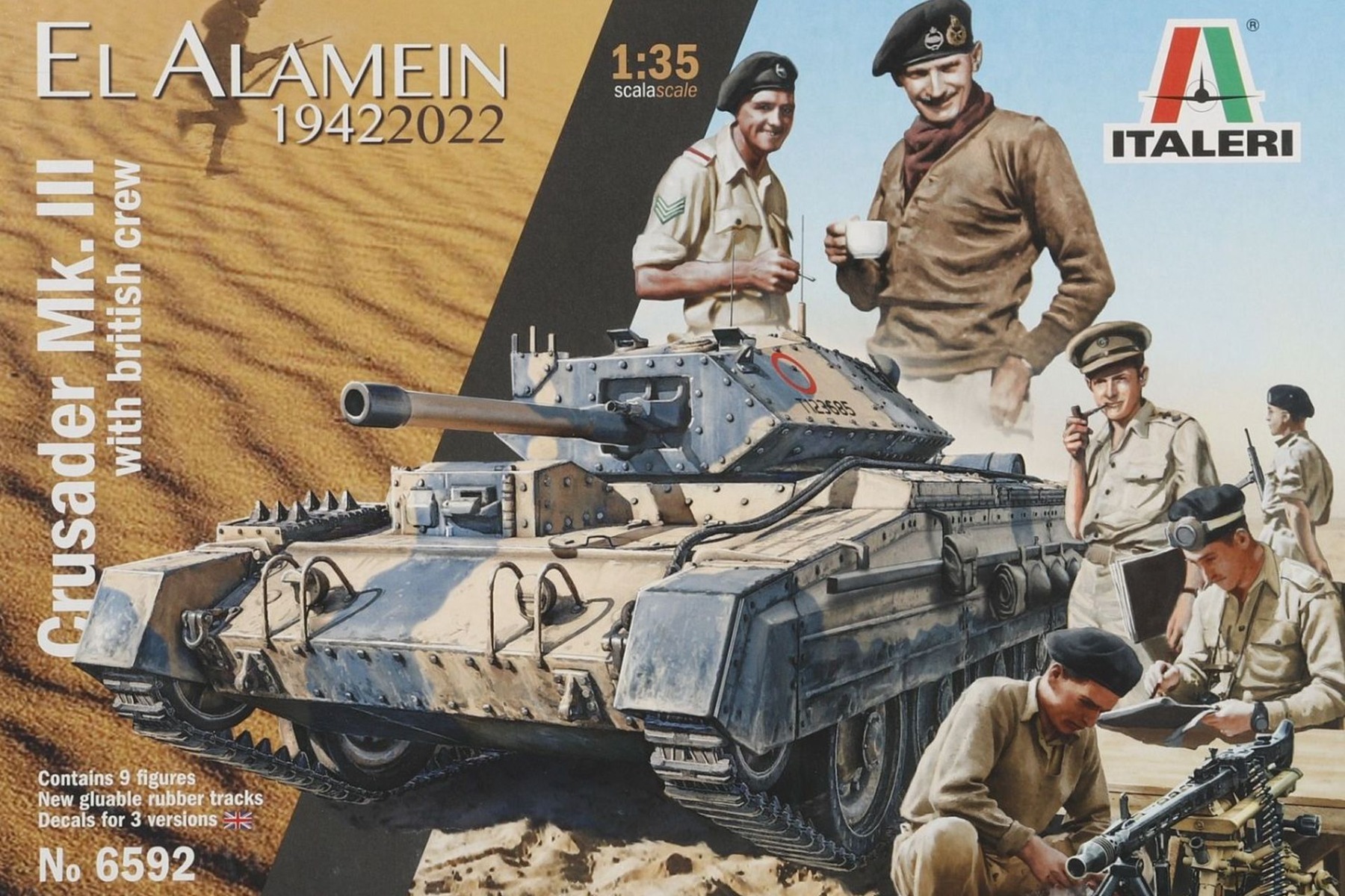 Italeri IT6592 Crusader III w/ British Crew El Alamein 1942-2022, model kit