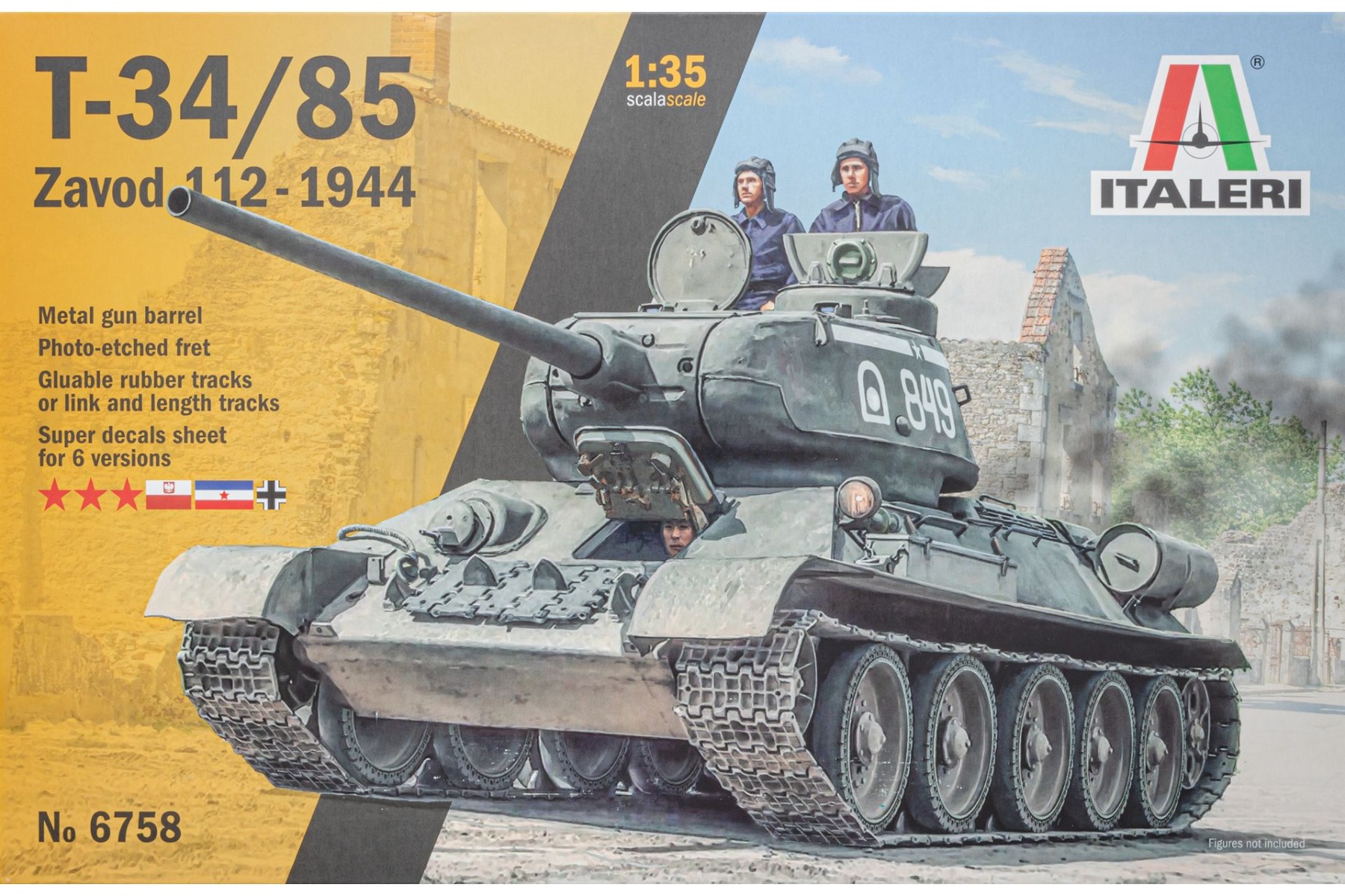 Italeri IT6758 Soviet tank T34/85 Zavod 112 - 1944, model kit