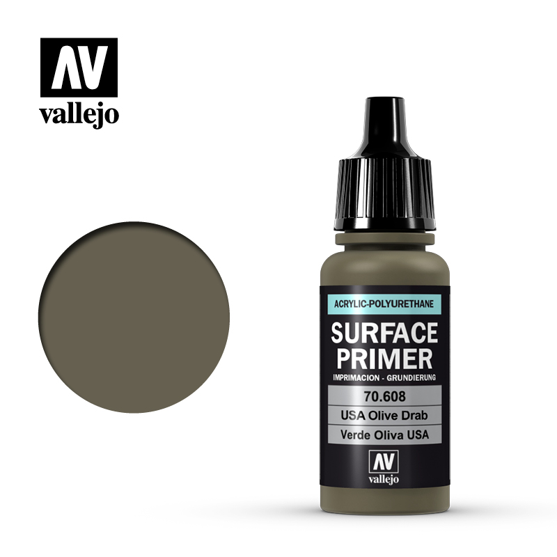USA Olive Drab 17ml Vallejo Surface Primer 70608