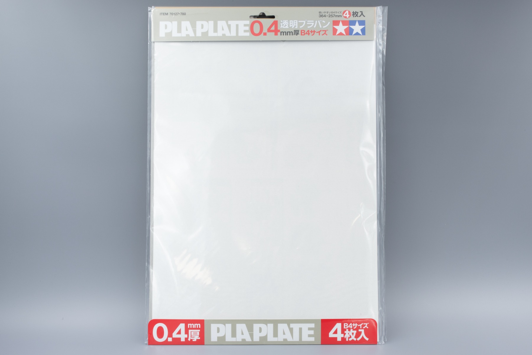 Tamiya TA70127 Construction Series PLA Plate 0.4mm Clear B4 (364 x 257 mm) 4 Pcs