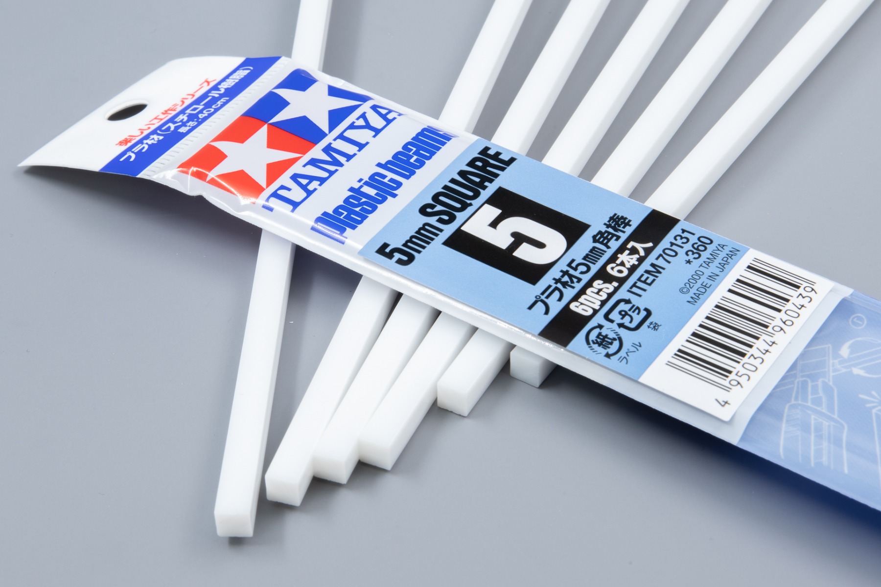 Tamiya TA70131 Construction Series Plastic Beams 5mm Square x 400 mm 6 Pcs