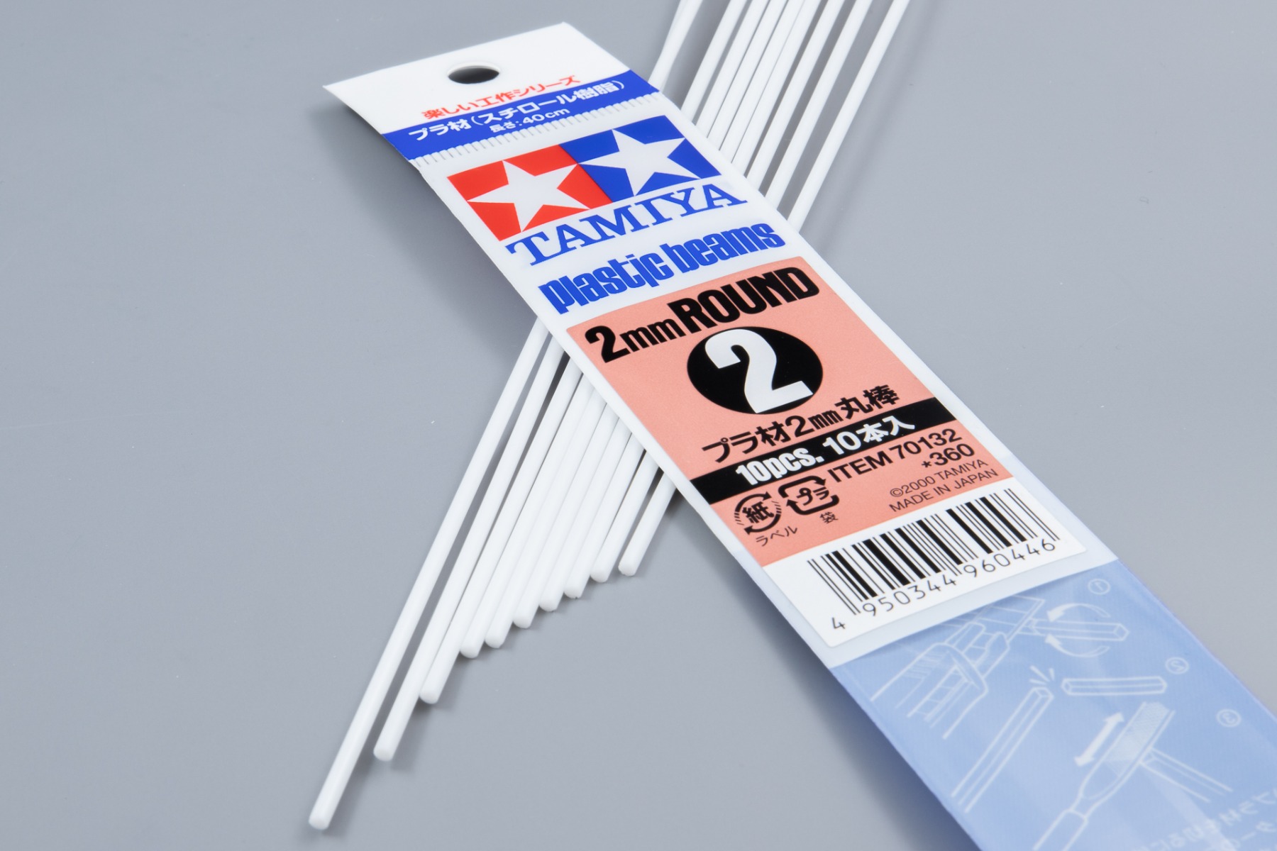 Tamiya TA70132 Construction Series Plastic Beams 2mm Round x 400 mm 10 Pcs