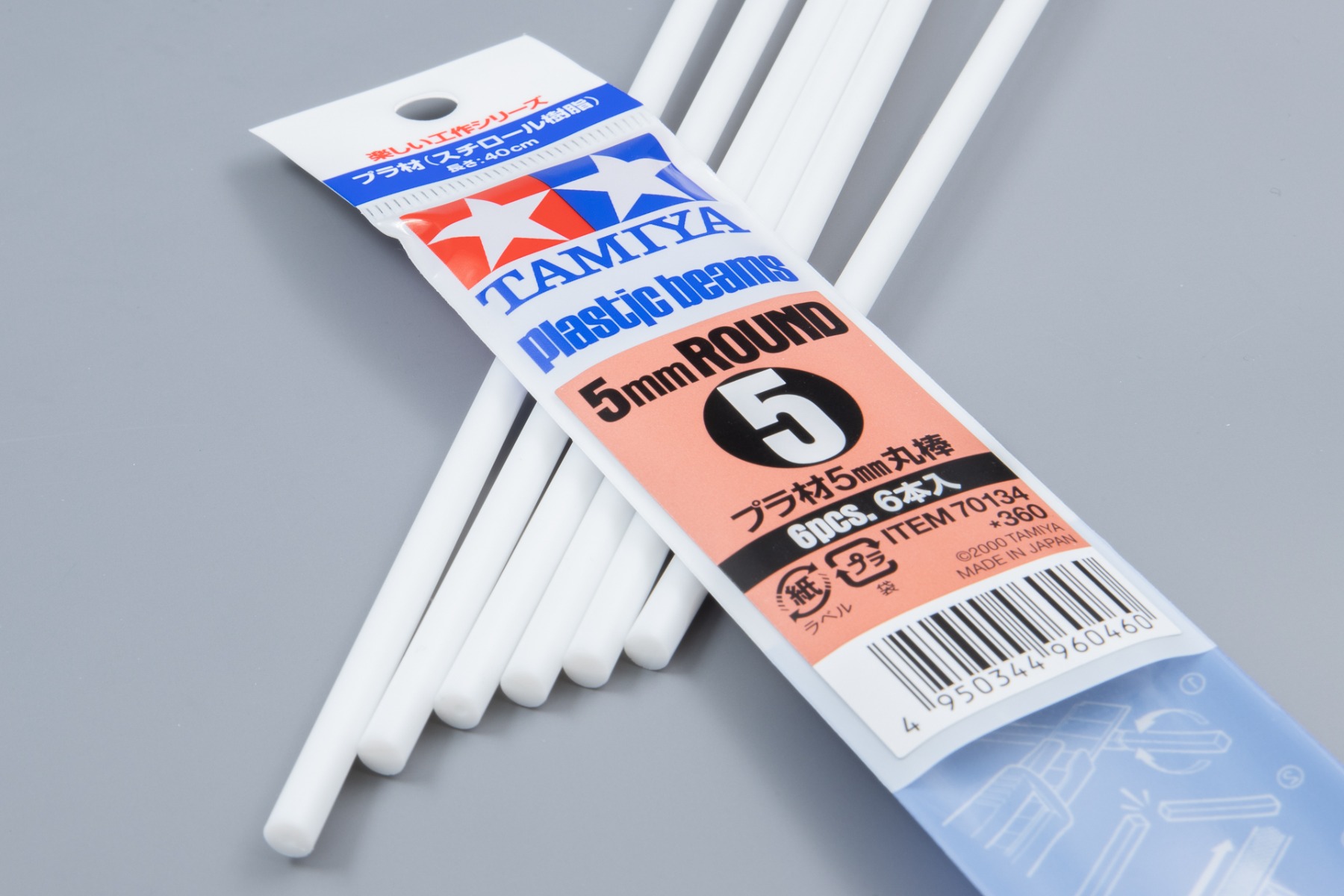 Tamiya TA70134 Construction Series Plastic Beams 5mm Round x 400mm 6 Pcs