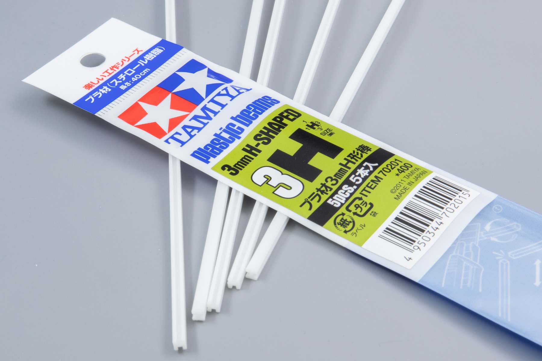 Tamiya TA70201 Construction Series Plastic Beams 3mm H-Shaped x 400 mm 5 Pcs