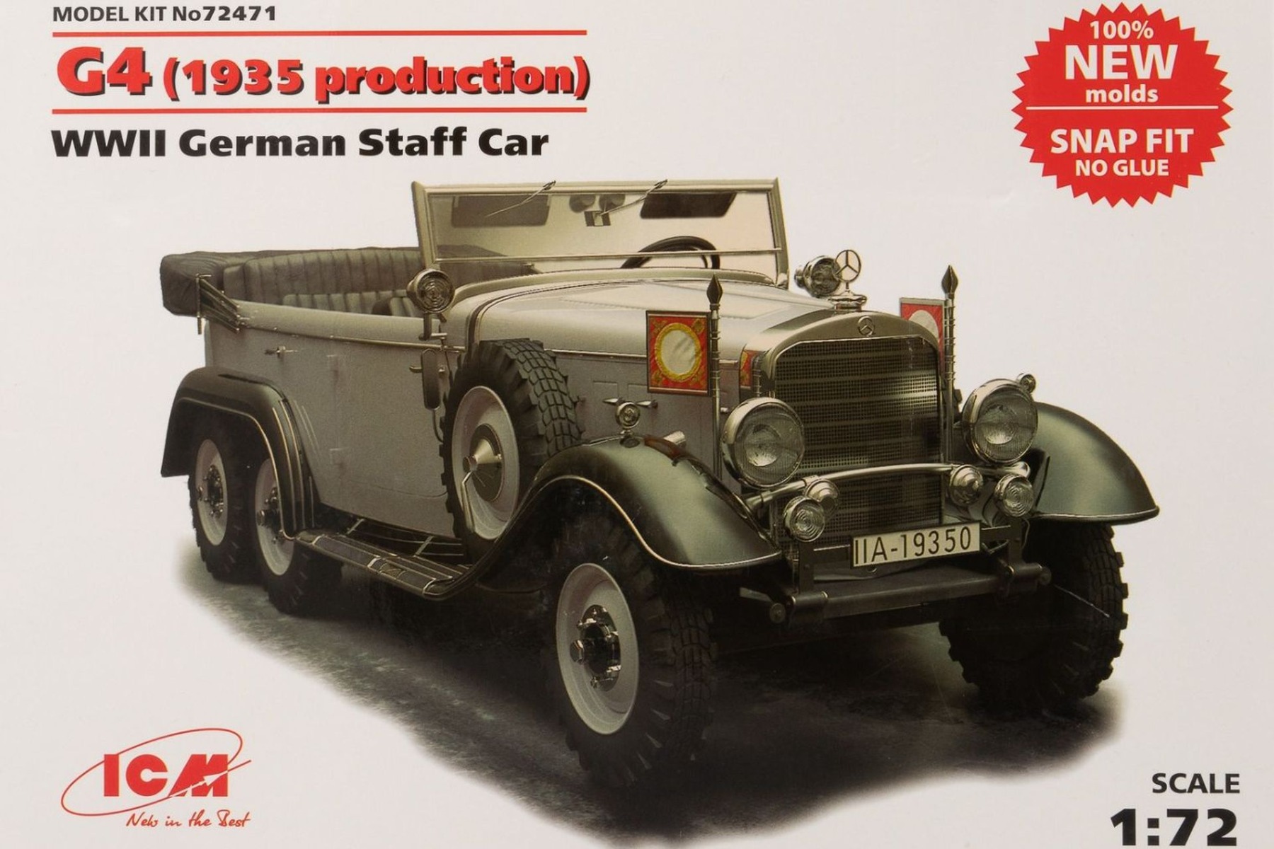 ICM72471 Mercedes-Benz G4 (1935 production) WWII German Staff Car, model kit