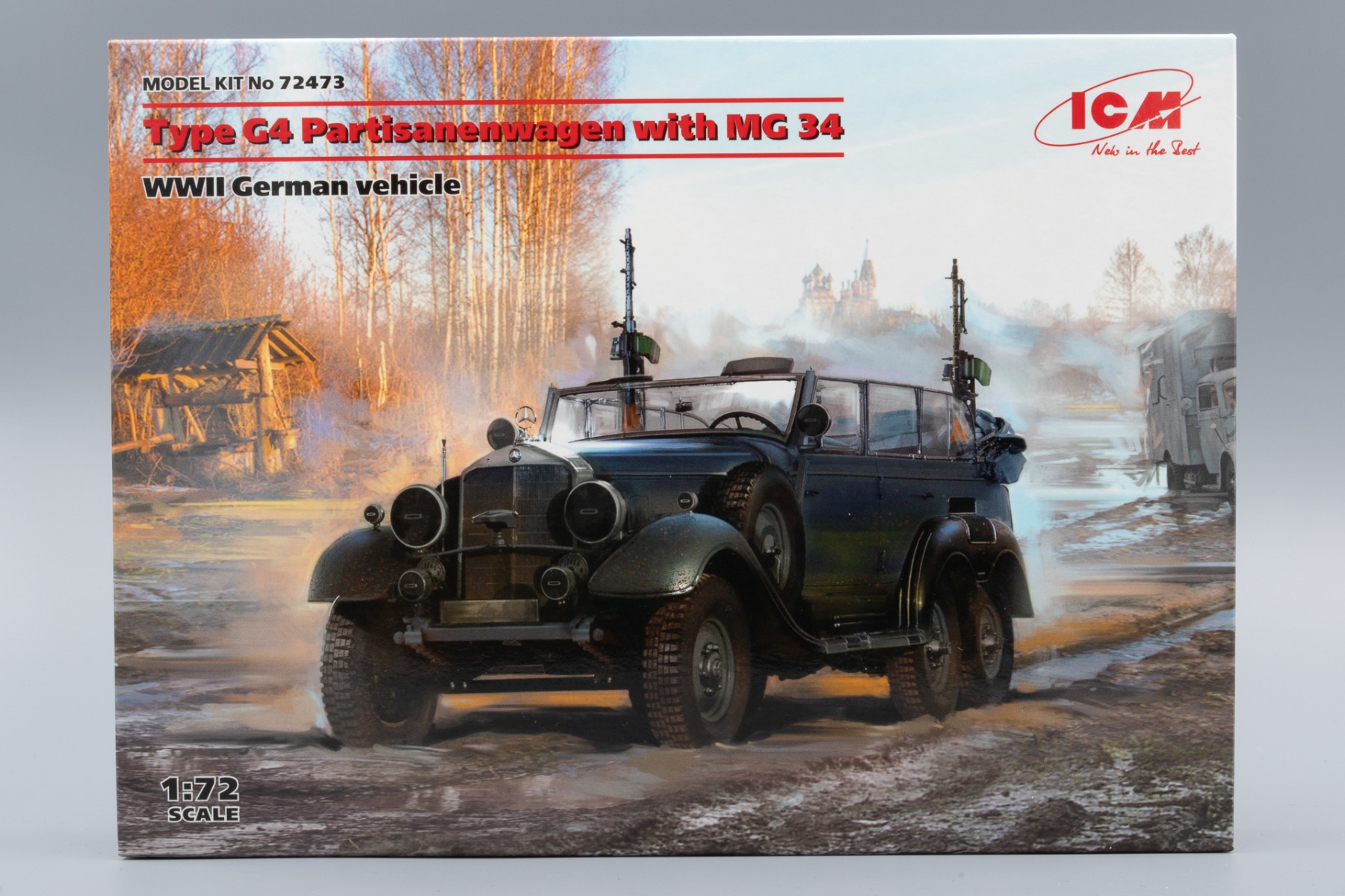 ICM72473 Mercedes-Benz Typ G4 ’Partisanenwagen‘ Staff Car with MG 34, model kit