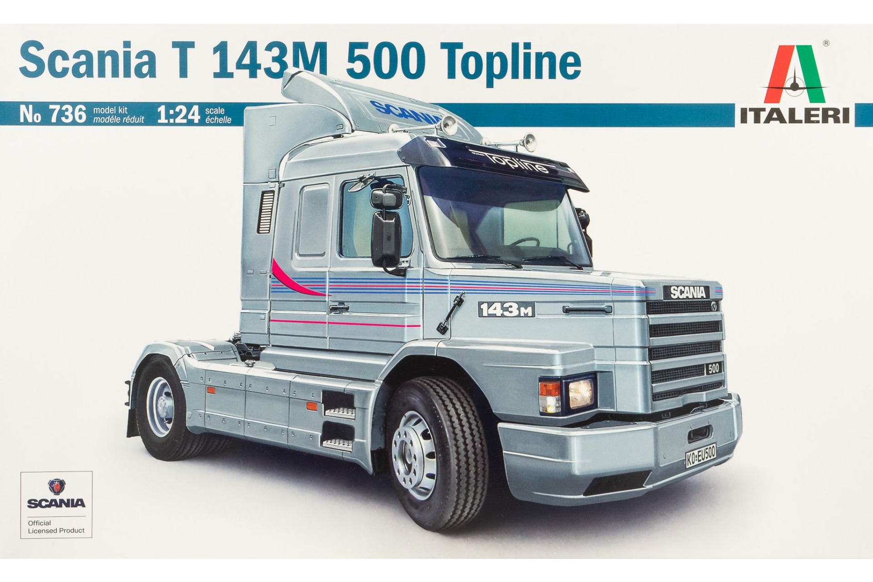 Italeri IT0736 Scania T143M 500 Topline tractor truck, model kit
