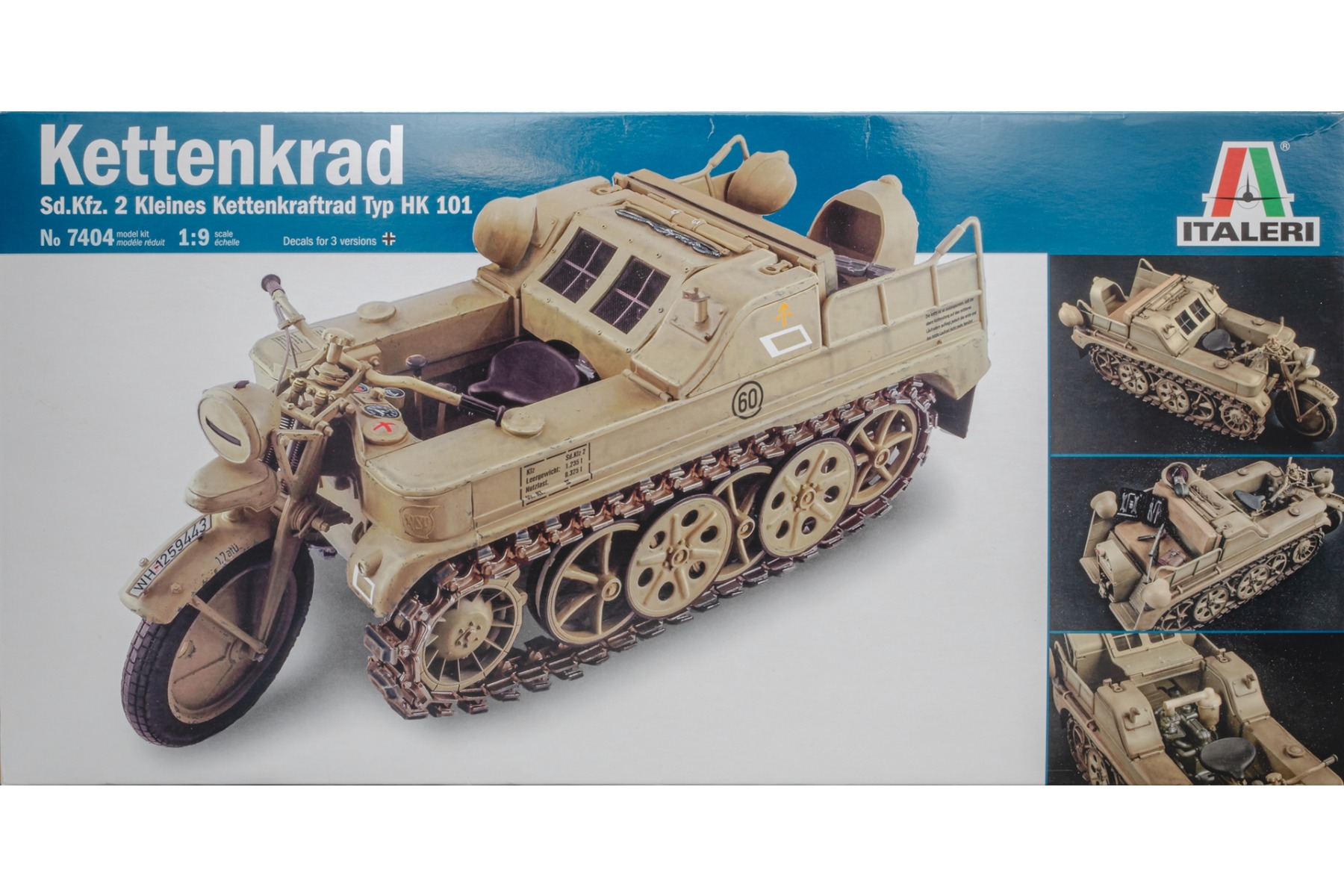 Italeri IT7404 Sd.Kfz. 2 Kleines Kettenkraftrad Typ HK 101, model kit