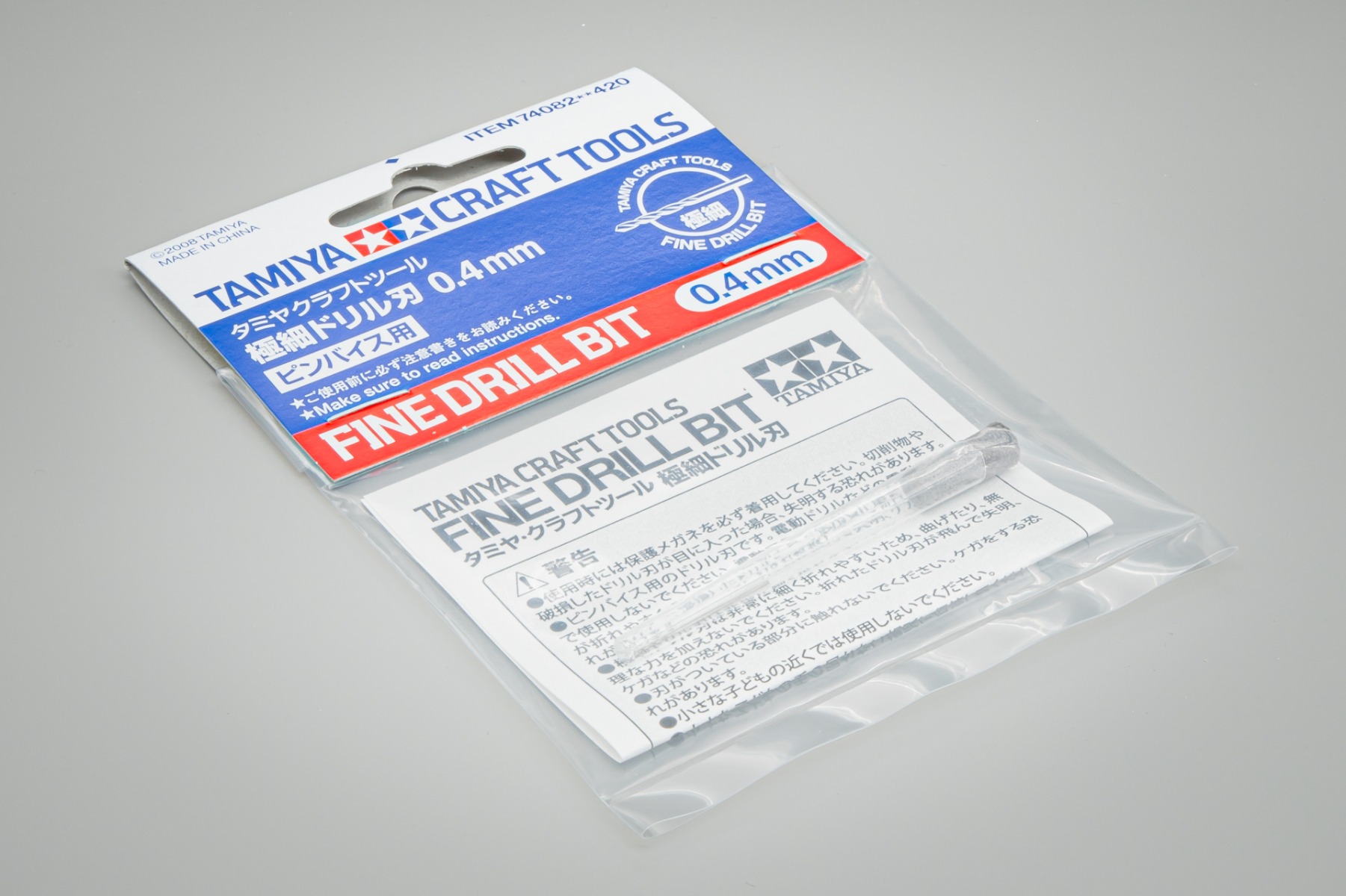Tamiya TA74082 Fine Drill Bit (0.4mm), Craft Tools Series 