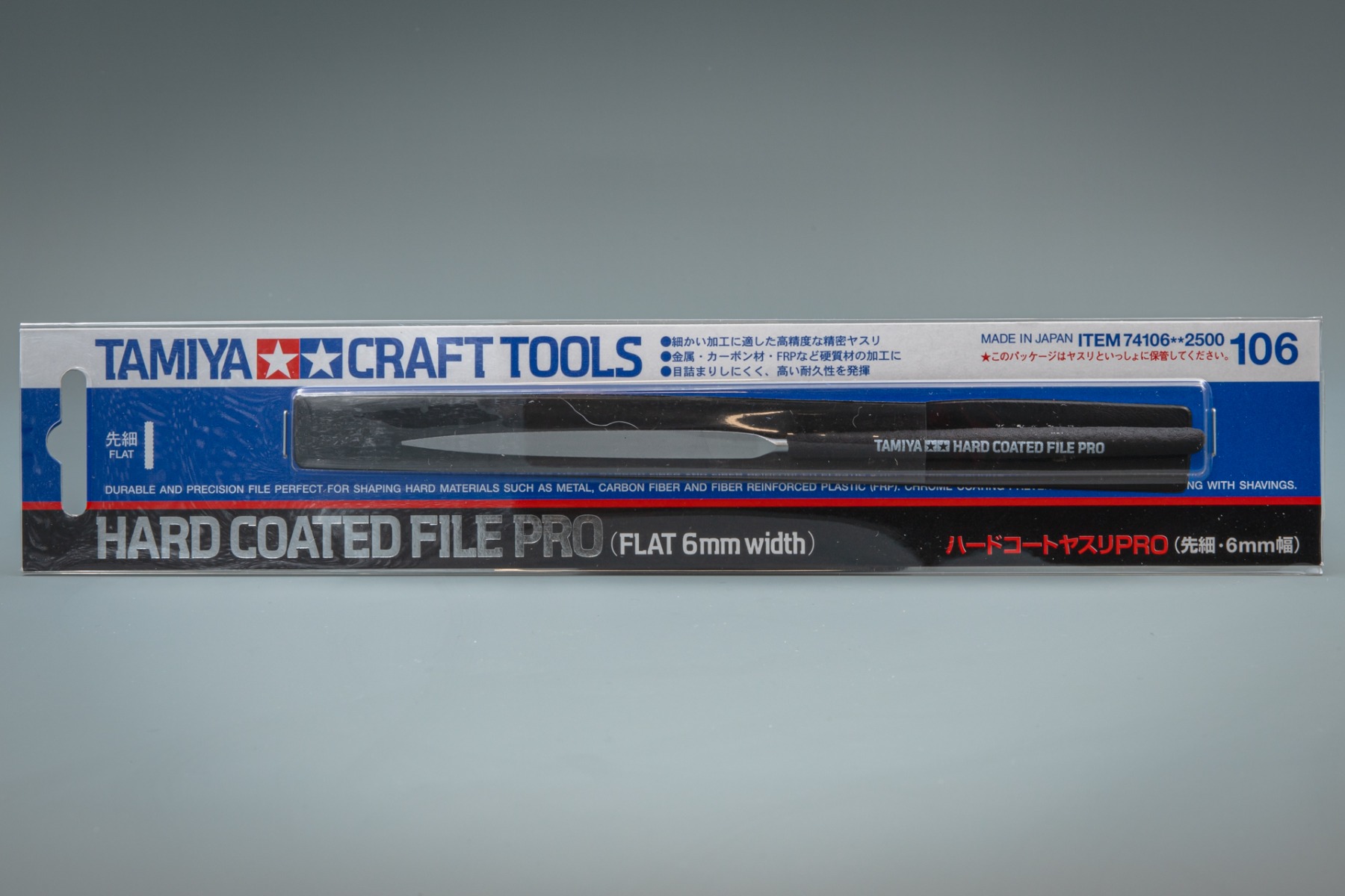 Tamiya TA74106 Hard Coated File PRO (Flat 6mm Width), Craft Tools Series