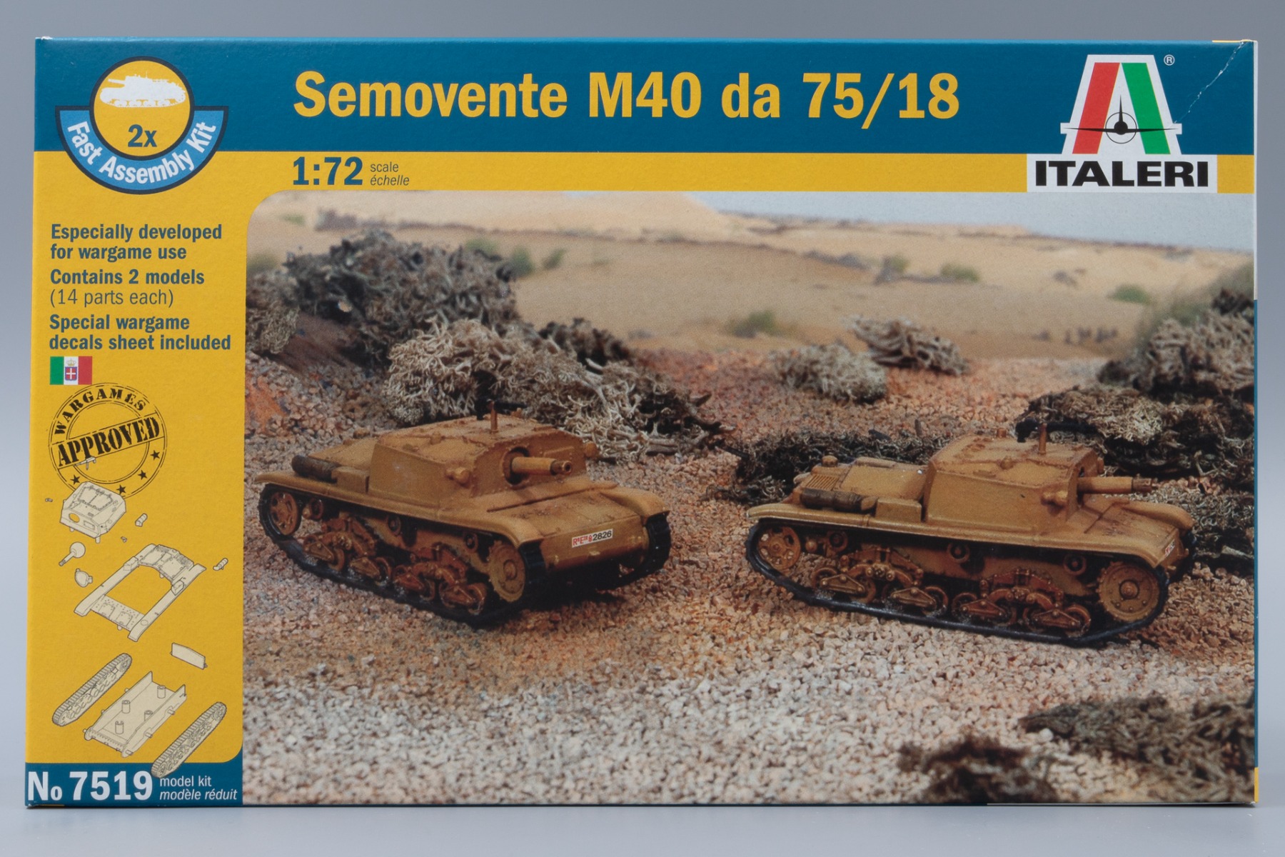 Italeri IT7519 Semovente M41 da 75/18 (2 fast assembly kits per box), model kit