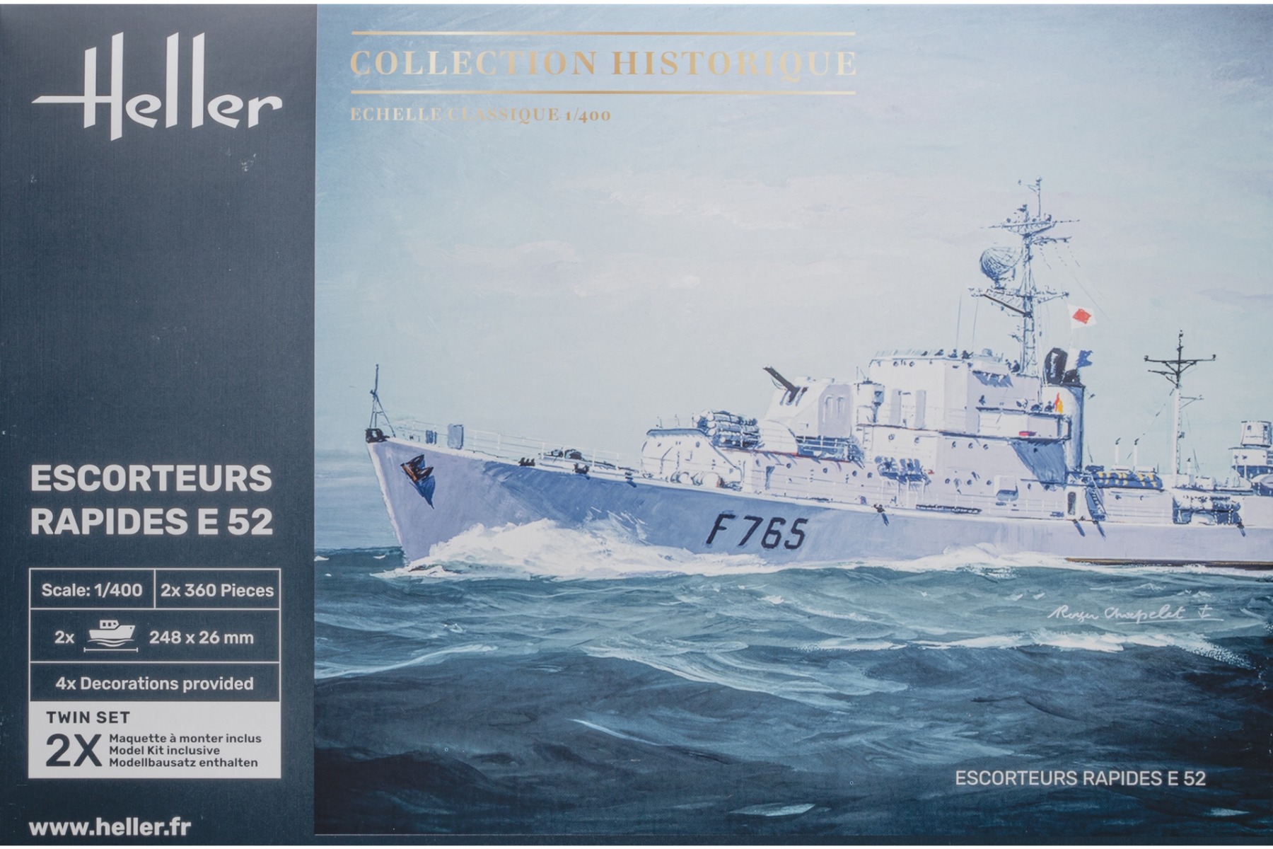 Heller HE81094 Escorteurs Rapides E52 Collection Historique twin set, model kit