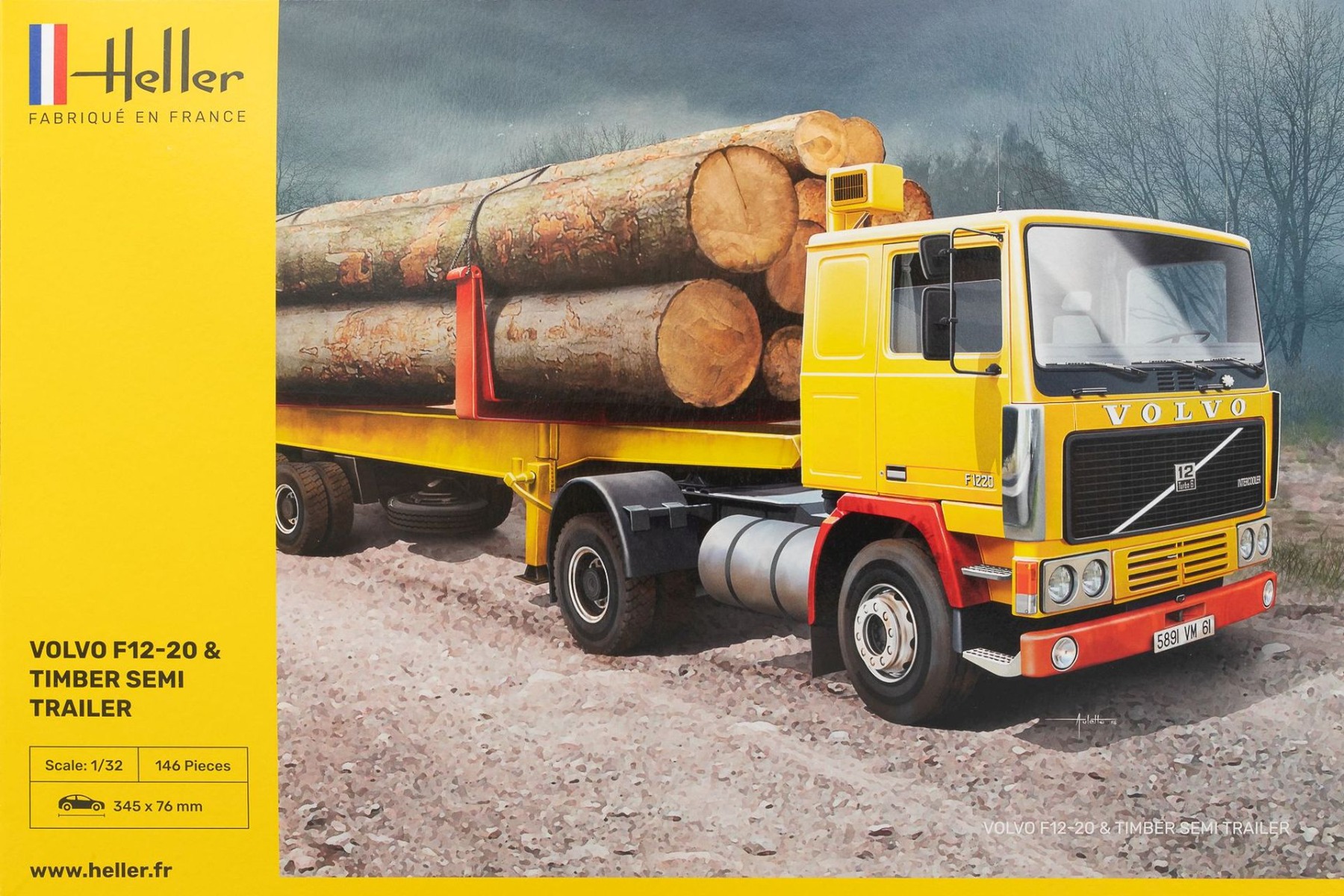 Heller HE81704 Volvo F12-20 & Timber Semi Trailer, model kit