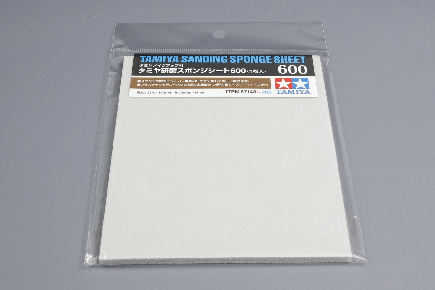 Tamiya TA87148 Sanding Sponge Sheet 600 (1 x 140mmx114mm sheet)