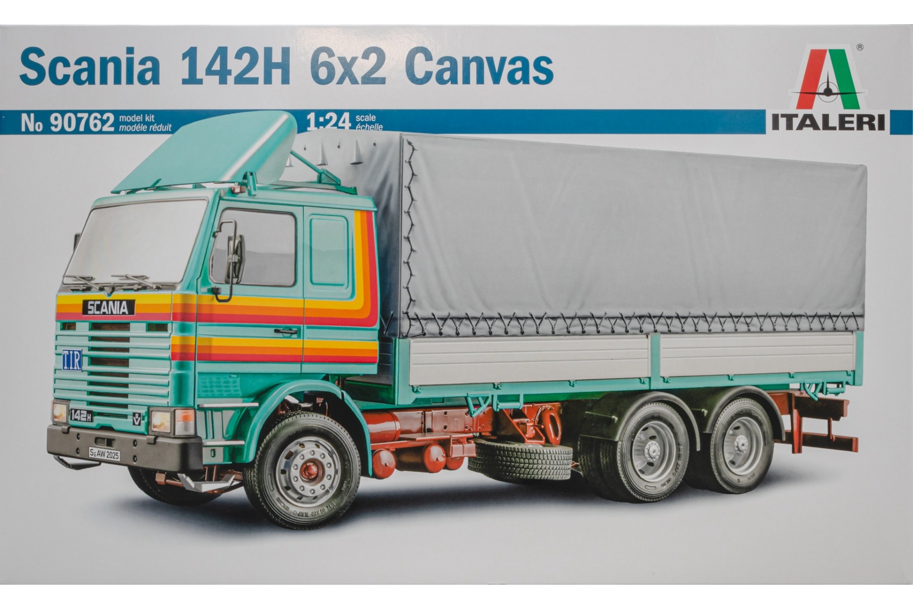 Italeri IT90762 Scania 142H 6x2 Canvas, truck model kit