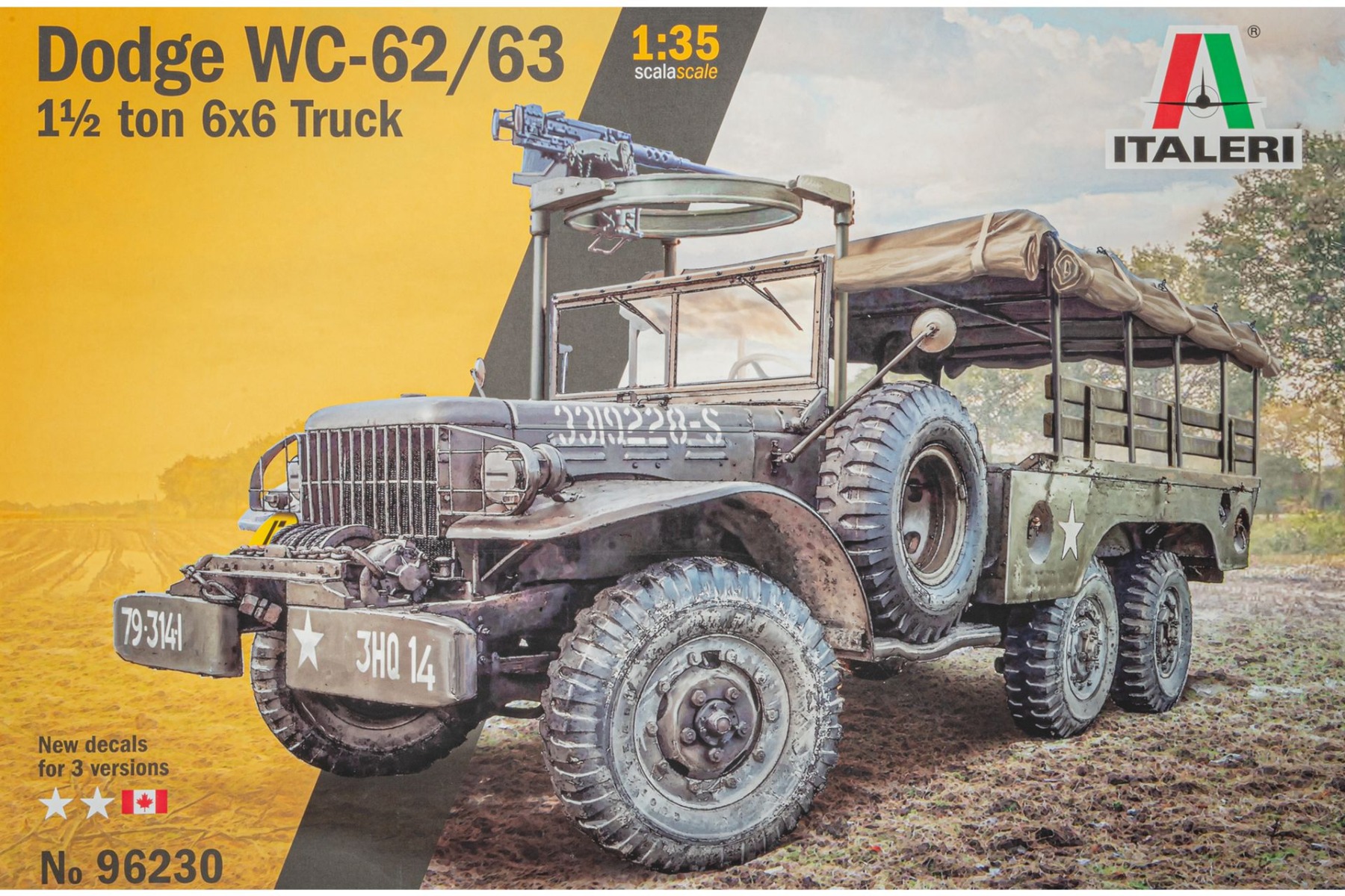 Italeri IT96230 Dodge WC-62/63 1 1/2 ton 6x6 American Truck, model kit