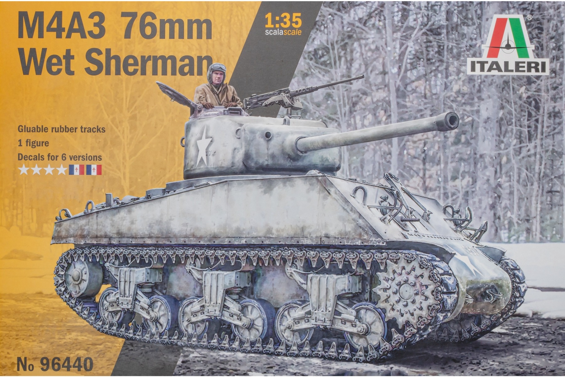 Italeri IT96440 M4A3 Wet Sherman 76mm tank, model kit