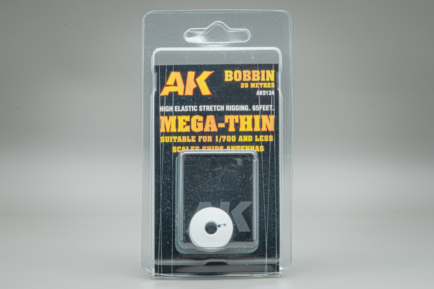AK interactive AK9134 Elastic Rigging Bobbin MEGA-THIN 20m long (Suitable for 1:700 and less scale ships)