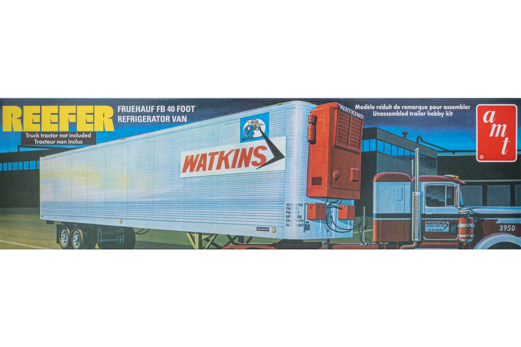 AMT1421/06 Watkins Fruehauf 40' Reefer Semi Trailer (Truck tractor not included), model kit