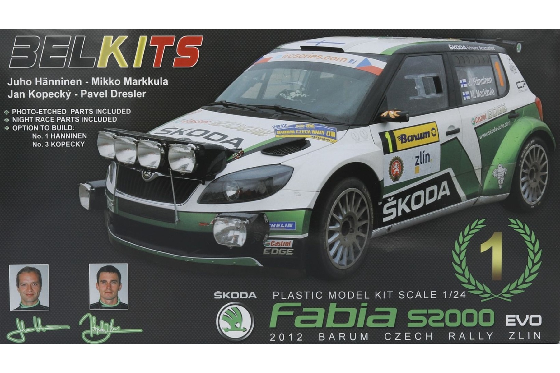 Belkits BEL004 Skoda Fabia S2000 EVO 2012 BARUM CZECH RALLY ZLIN, model kit