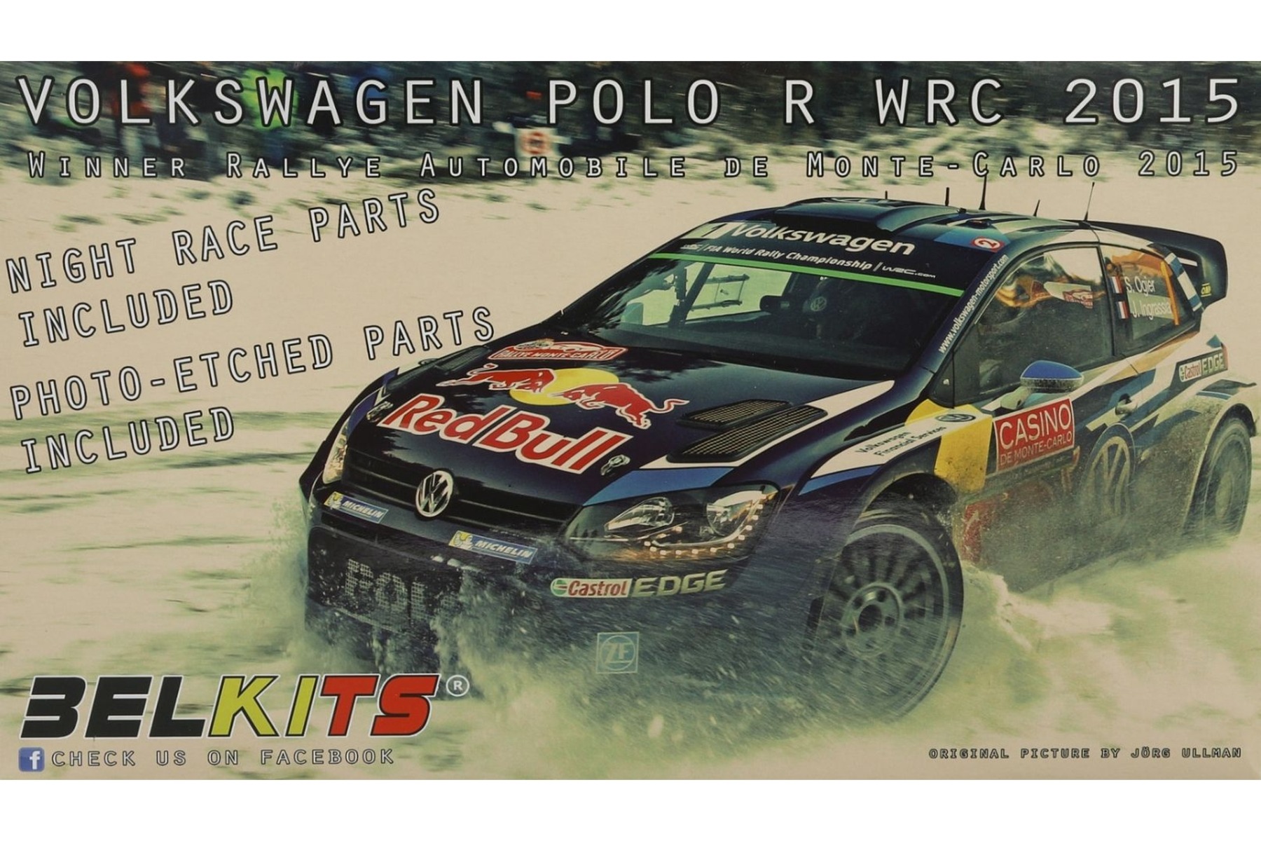 Belkits BEL010 Volkswagen Polo R WRC 2015 Winner Rallye Automobile de Monte-Carlo 2015, model kit