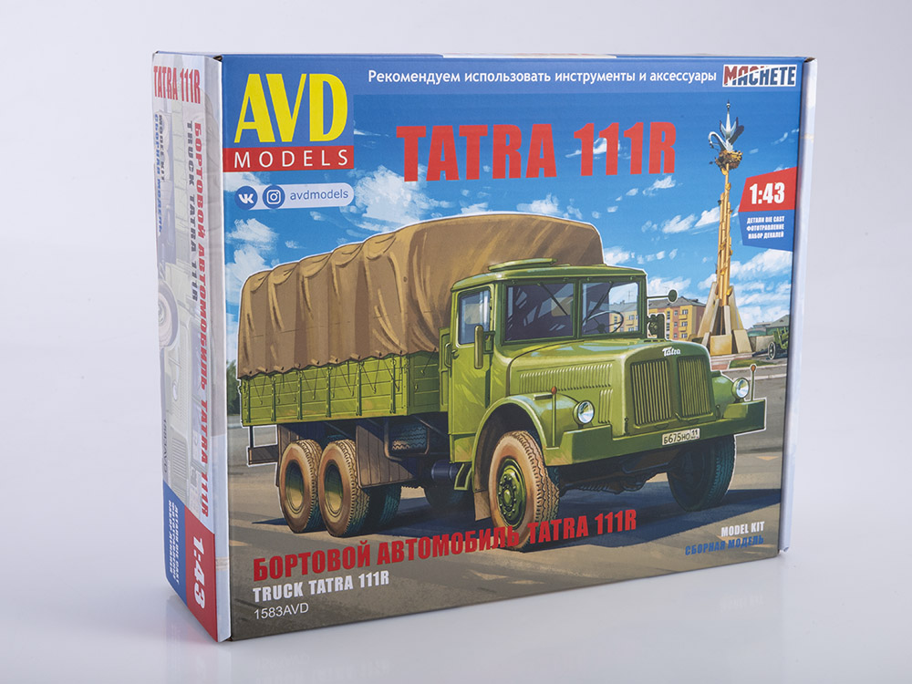 1583AVD Tatra-111R flatbed truck with tent, model kit